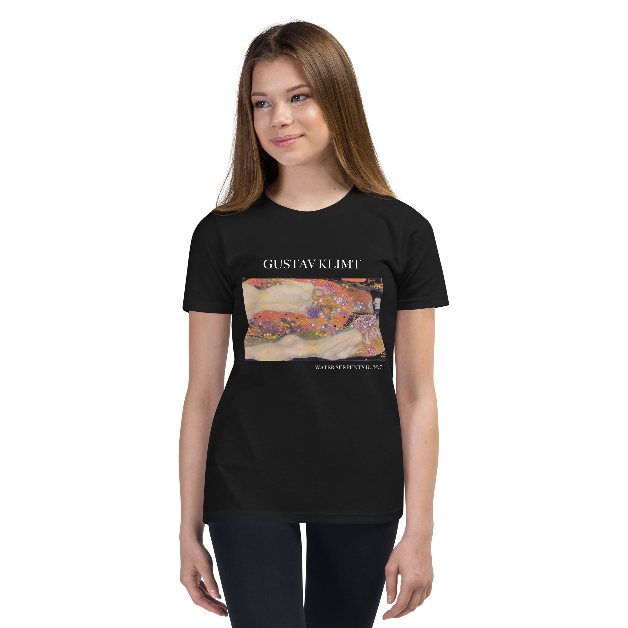 Gustav Klimt „Wasserschlangen II“, berühmtes Gemälde, kurzärmeliges T-Shirt | Premium-Kunst-T-Shirt für Jugendliche
