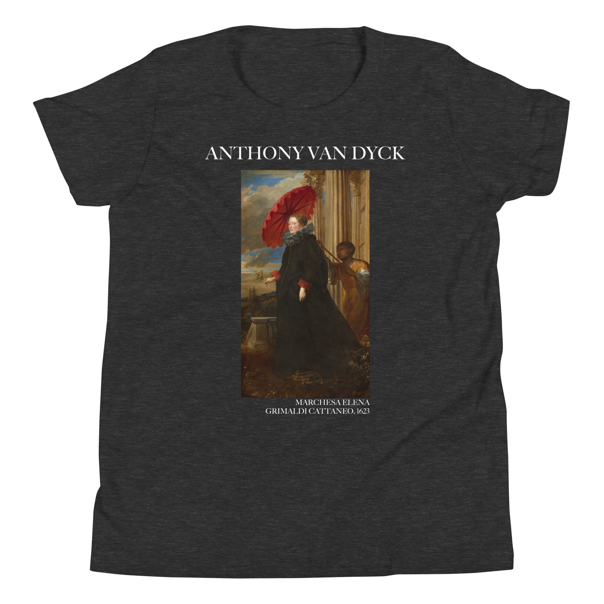 Sir Anthony van Dyck 'Marchesa Elena Grimaldi Cattaneo' Famous Painting Short Sleeve T-Shirt | Premium Youth Art Tee