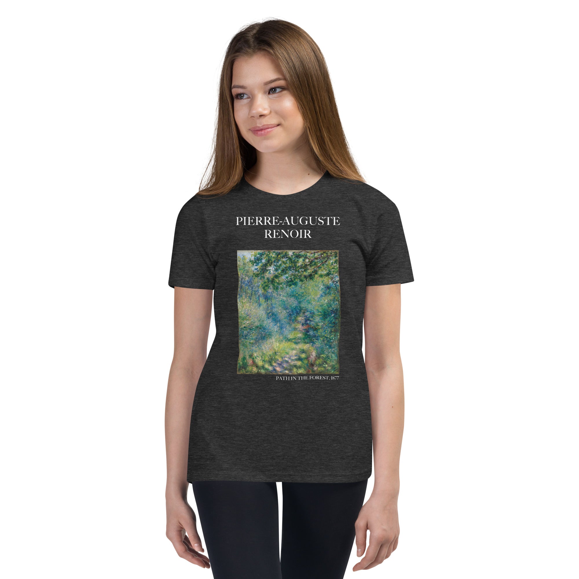 Pierre-Auguste Renoir 'Path in the Forest' Famous Painting Short Sleeve T-Shirt | Premium Youth Art Tee