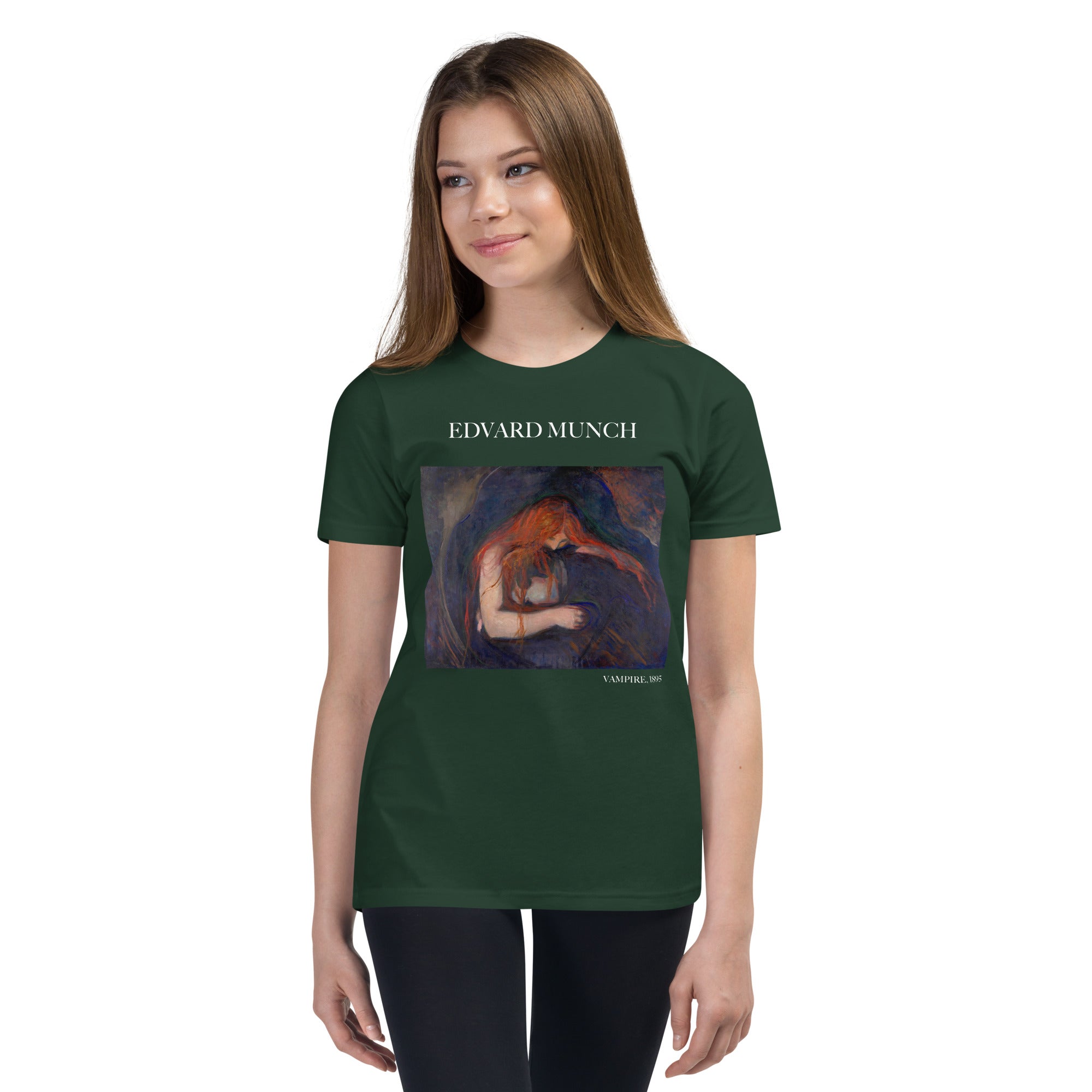 Edvard Munch „Vampir“ Berühmtes Gemälde Kurzärmeliges T-Shirt | Premium Jugend Art T-Shirt