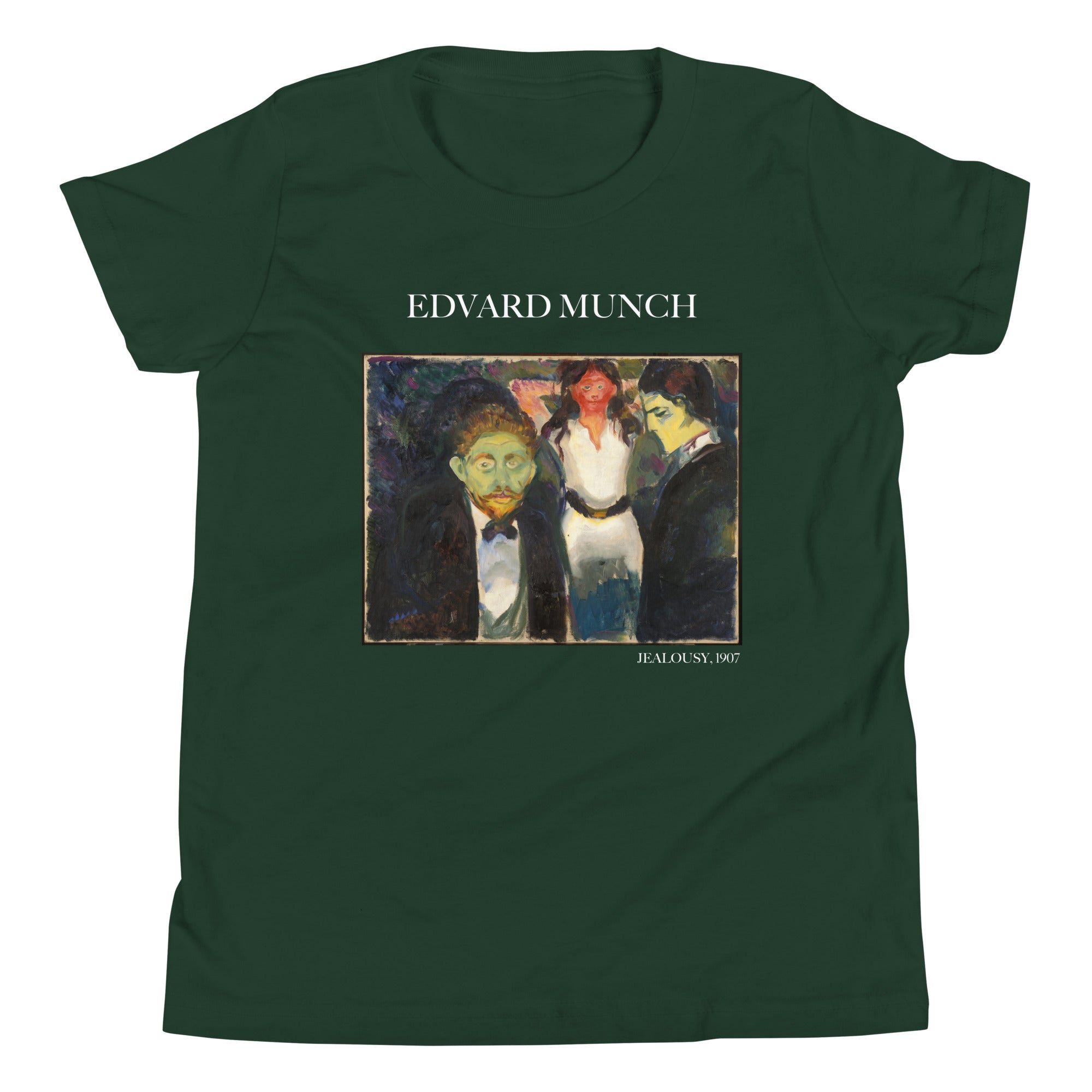 Edvard Munch „Eifersucht“ Berühmtes Gemälde Kurzärmeliges T-Shirt | Premium Jugend Art T-Shirt