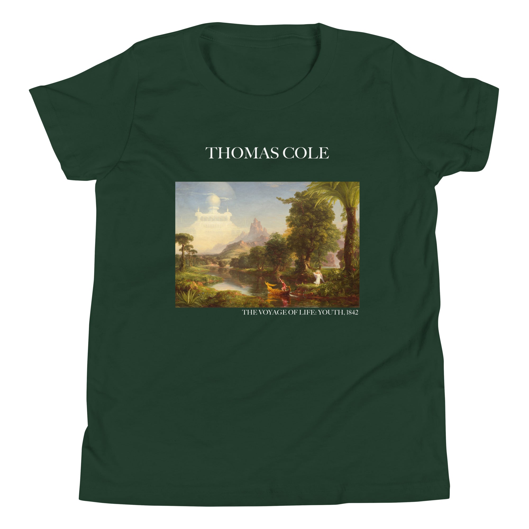 Thomas Cole 'The Voyage of Life: Youth' Famous Painting Short Sleeve T-Shirt | Premium Youth Art Tee