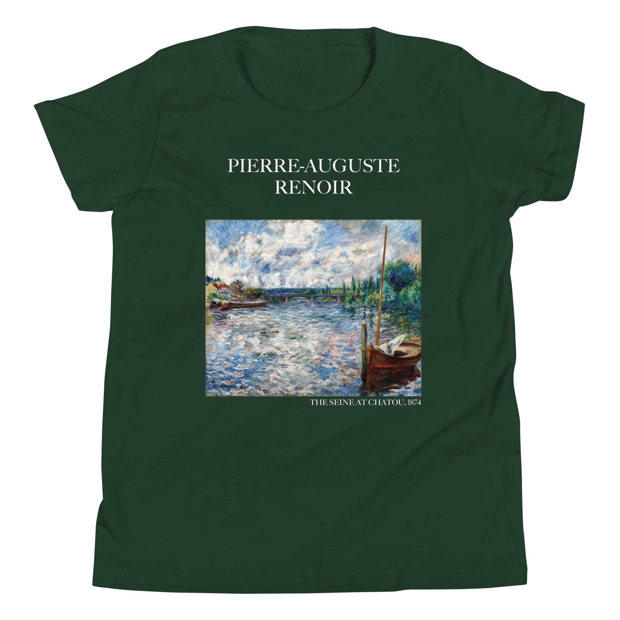 Pierre-Auguste Renoir 'The Seine at Chatou' Famous Painting Short Sleeve T-Shirt | Premium Youth Art Tee