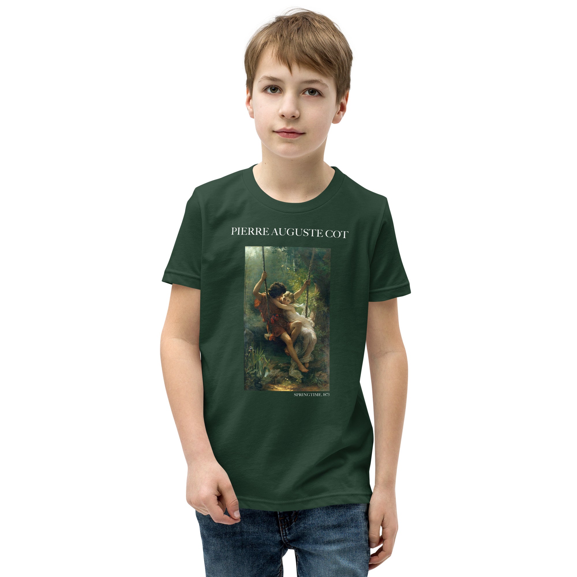 Pierre Auguste Cot 'Frühling' berühmtes Gemälde Kurzarm-T-Shirt | Premium Jugend Kunst T-Shirt