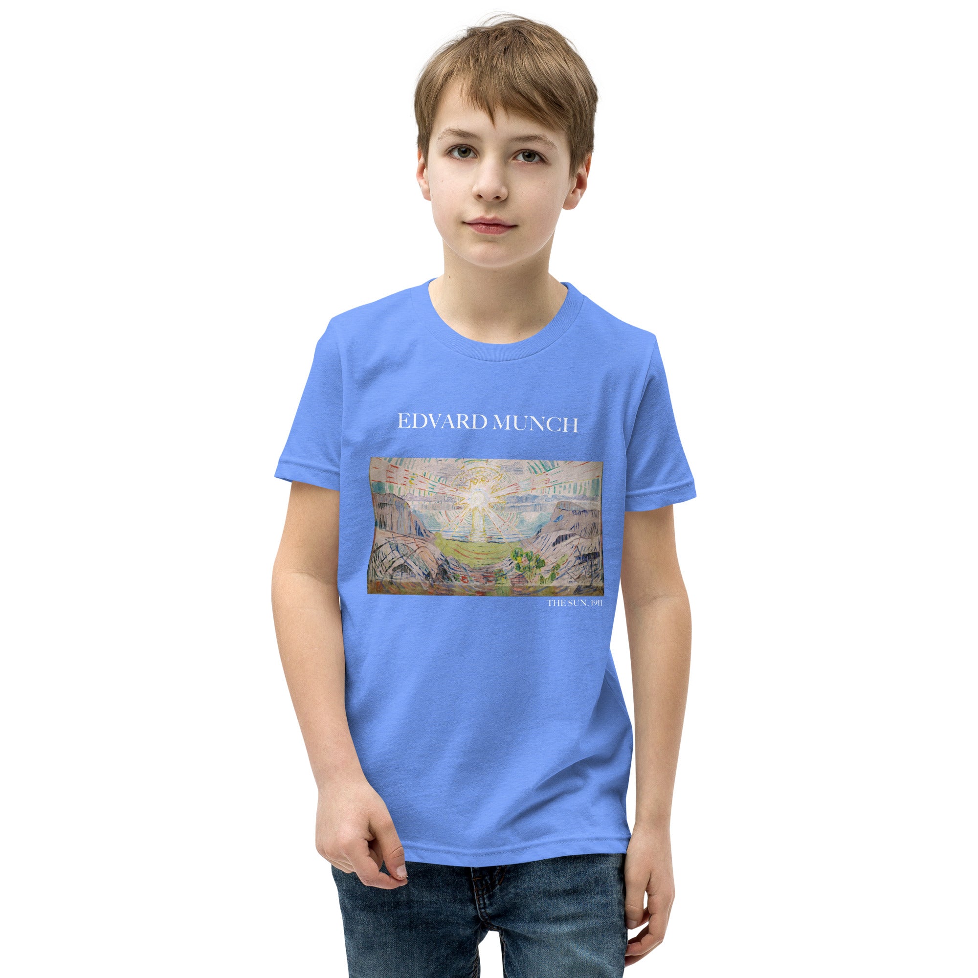 Edvard Munch „Die Sonne“, berühmtes Gemälde, kurzärmeliges T-Shirt | Premium-Kunst-T-Shirt für Jugendliche