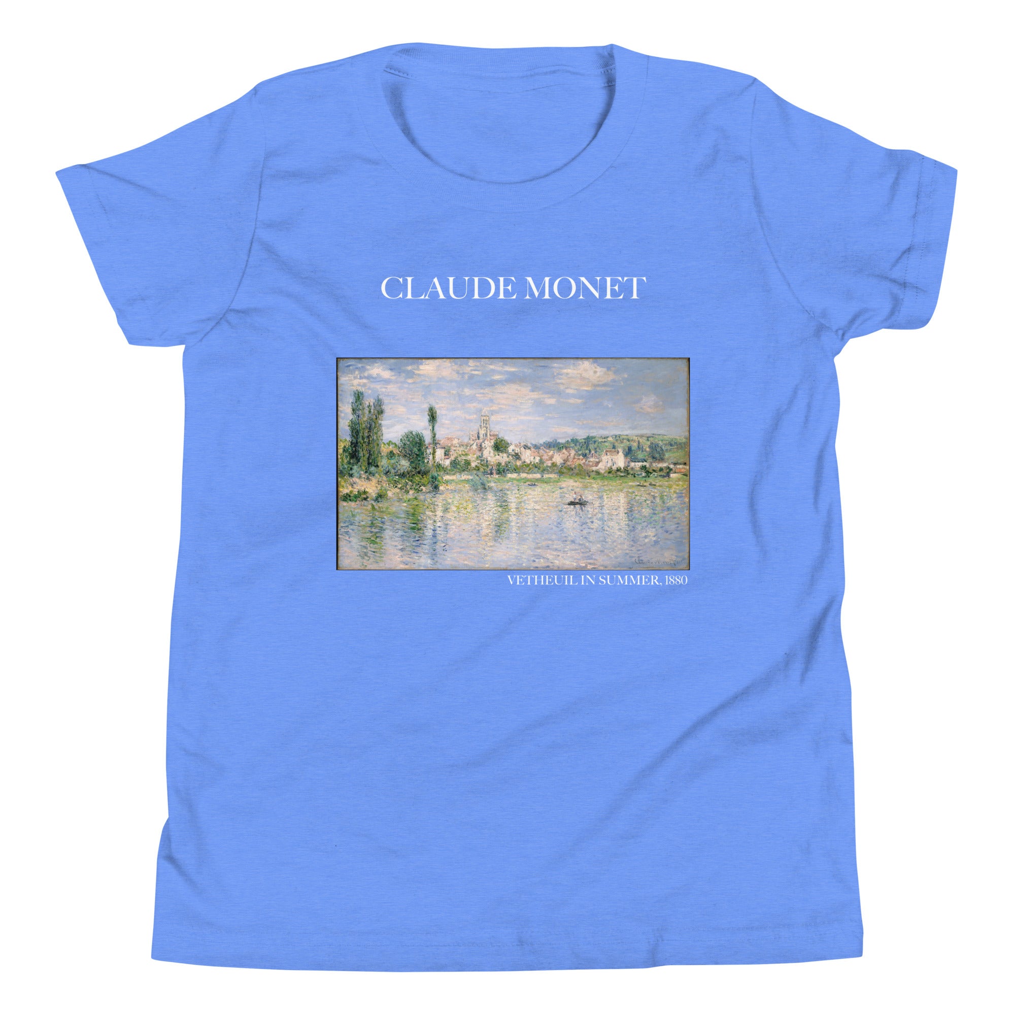 Claude Monet 'Vetheuil in Summer' Famous Painting Short Sleeve T-Shirt | Premium Youth Art Tee