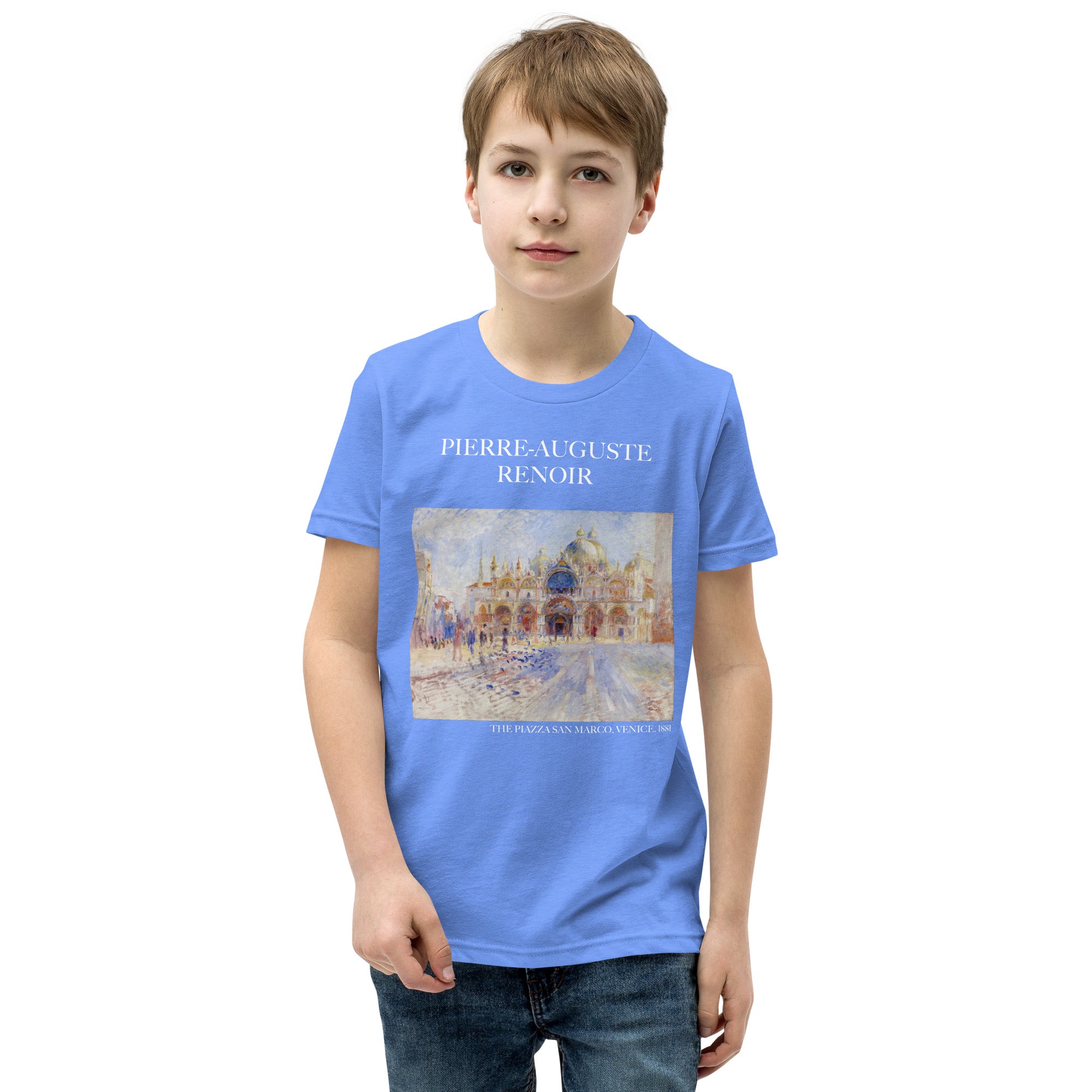 Pierre-Auguste Renoir - Kurzärmeliges T-Shirt mit berühmtem Gemälde „Der Markusplatz in Venedig“ | Premium-Kunst-T-Shirt für Jugendliche