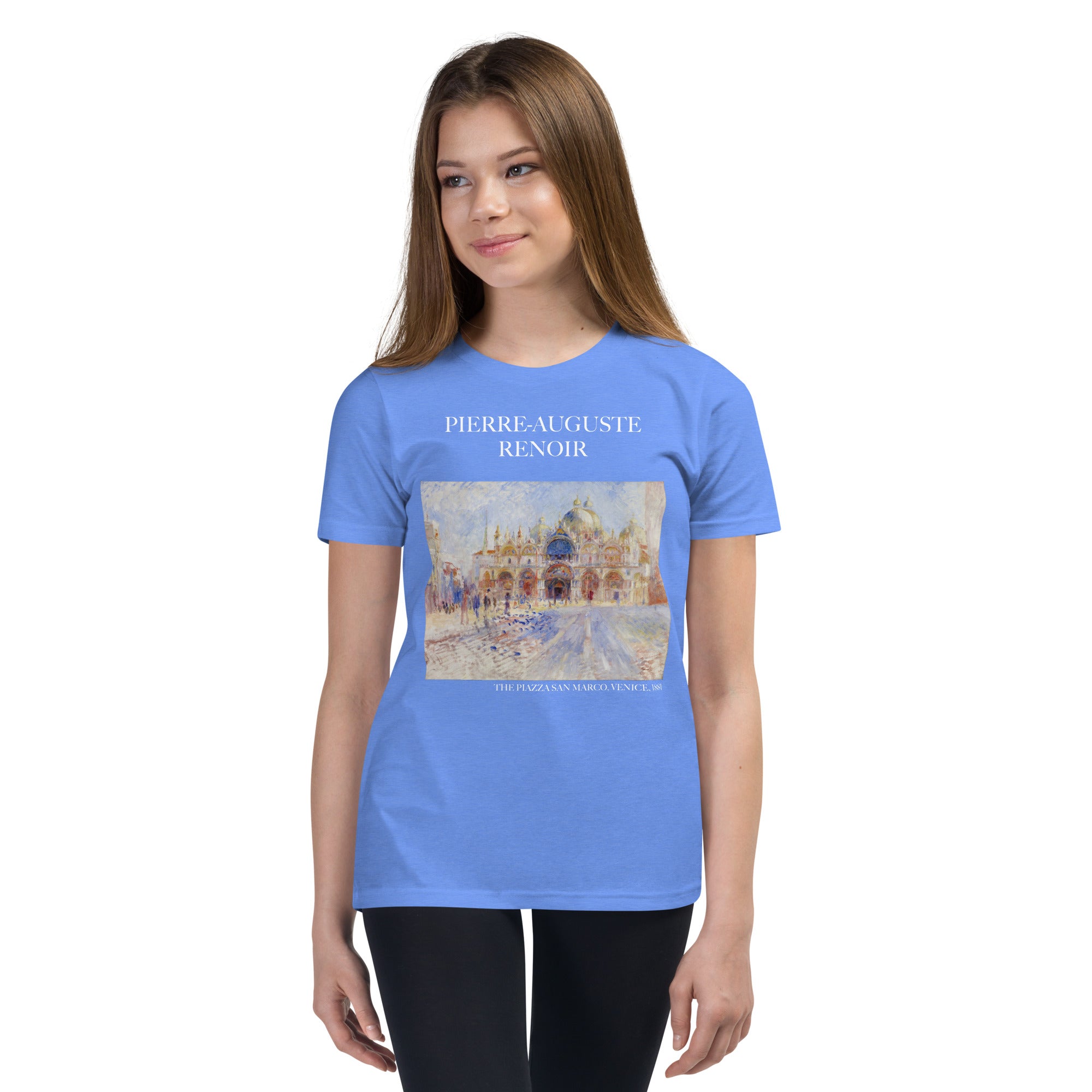 Pierre-Auguste Renoir - Kurzärmeliges T-Shirt mit berühmtem Gemälde „Der Markusplatz in Venedig“ | Premium-Kunst-T-Shirt für Jugendliche