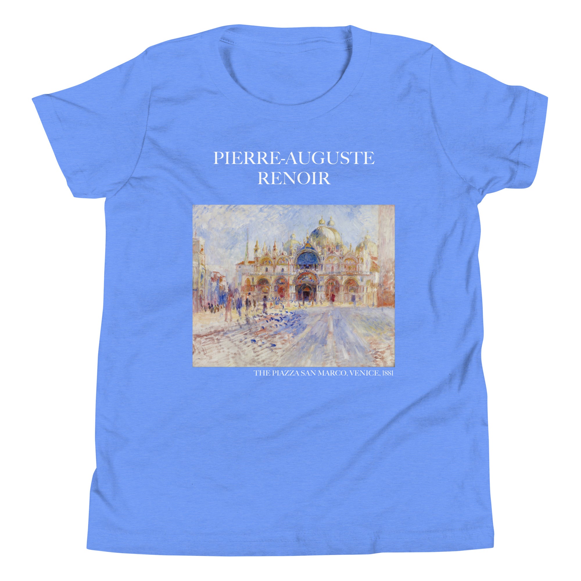 Pierre-Auguste Renoir 'The Piazza San Marco, Venice' Famous Painting Short Sleeve T-Shirt | Premium Youth Art Tee