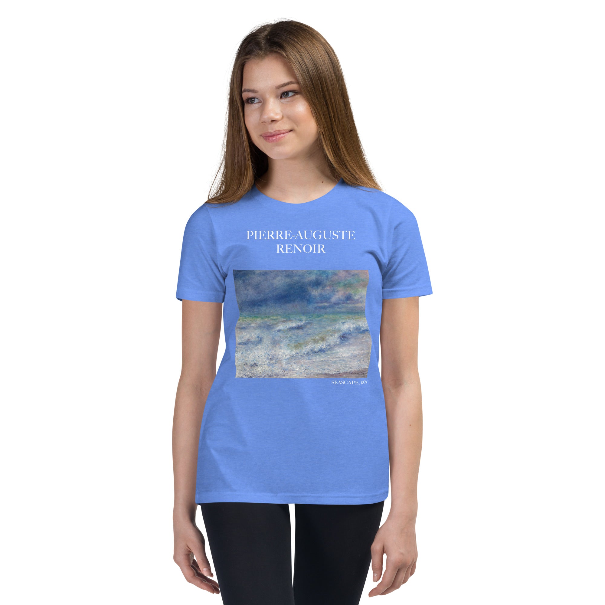 Pierre-Auguste Renoir 'Seascape' Famous Painting Short Sleeve T-Shirt | Premium Youth Art Tee