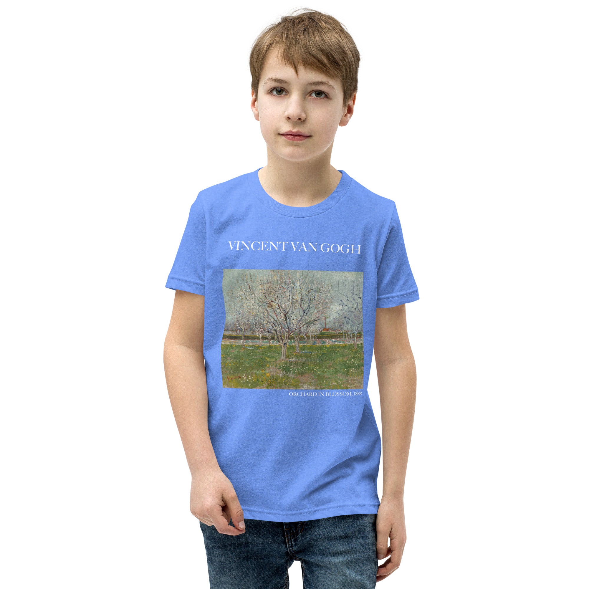 Vincent van Gogh 'Orchard in Blossom' Famous Painting Short Sleeve T-Shirt | Premium Youth Art Tee