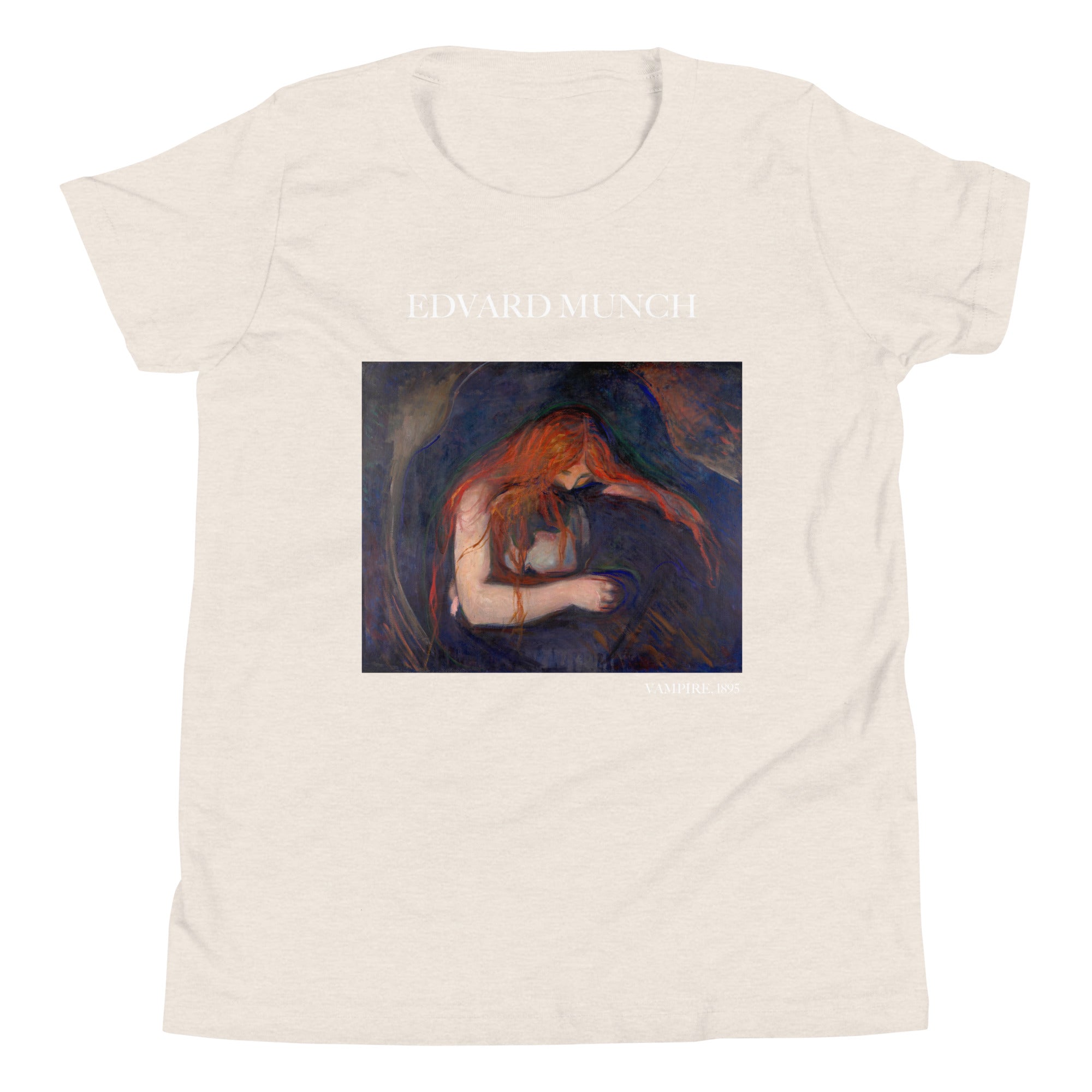 Edvard Munch „Vampir“ Berühmtes Gemälde Kurzärmeliges T-Shirt | Premium Jugend Art T-Shirt