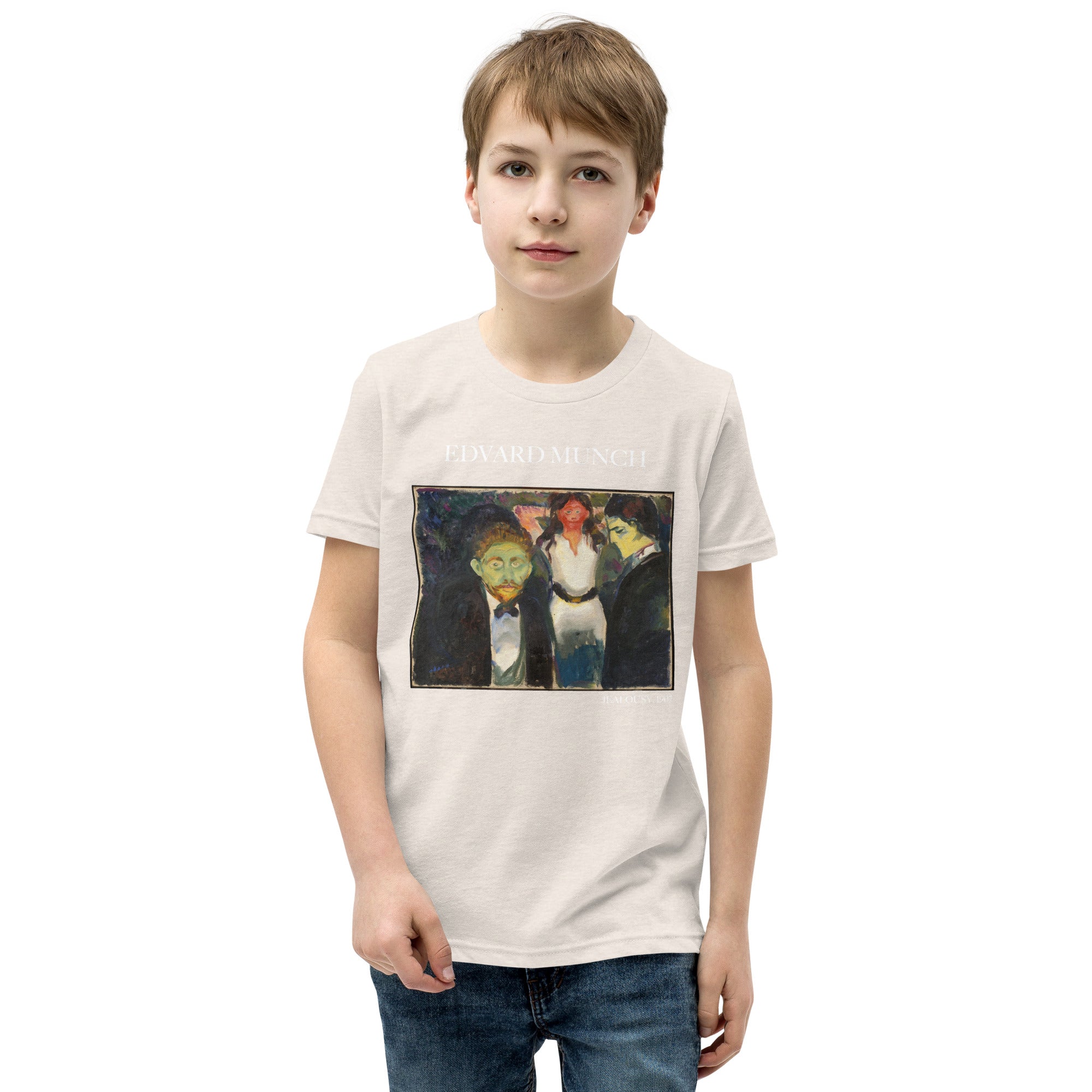 Edvard Munch „Eifersucht“ Berühmtes Gemälde Kurzärmeliges T-Shirt | Premium Jugend Art T-Shirt