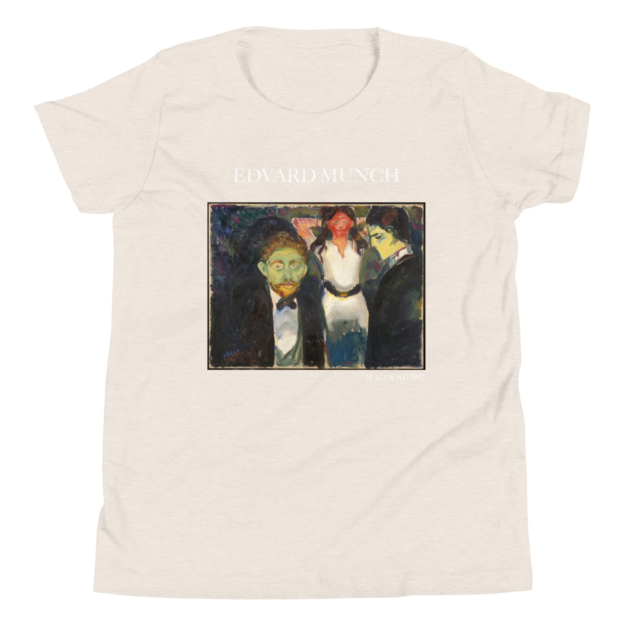 Edvard Munch „Eifersucht“ Berühmtes Gemälde Kurzärmeliges T-Shirt | Premium Jugend Art T-Shirt