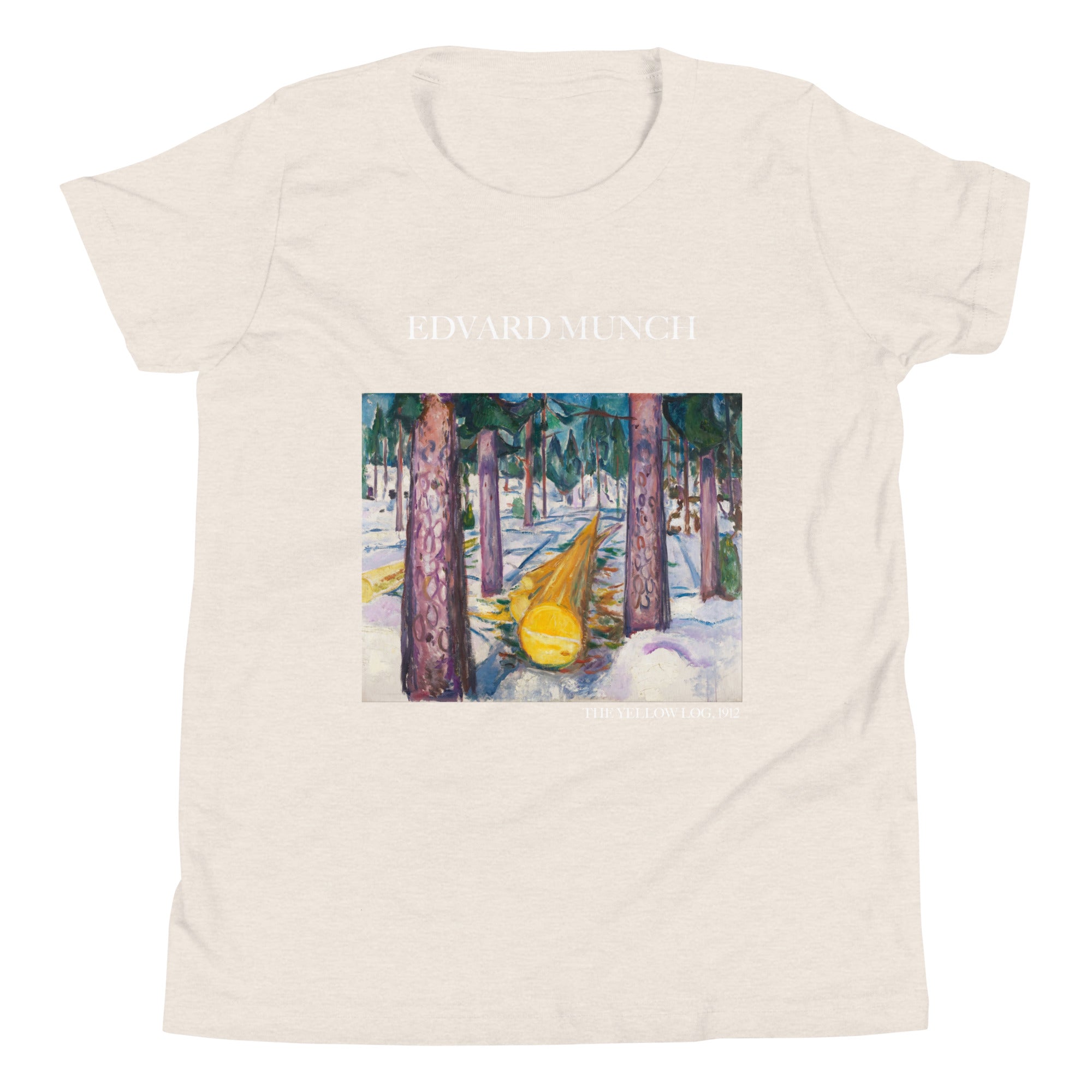 Edvard Munchs berühmtes Gemälde „Der gelbe Baumstamm“, kurzärmeliges T-Shirt | Premium-Kunst-T-Shirt für Jugendliche