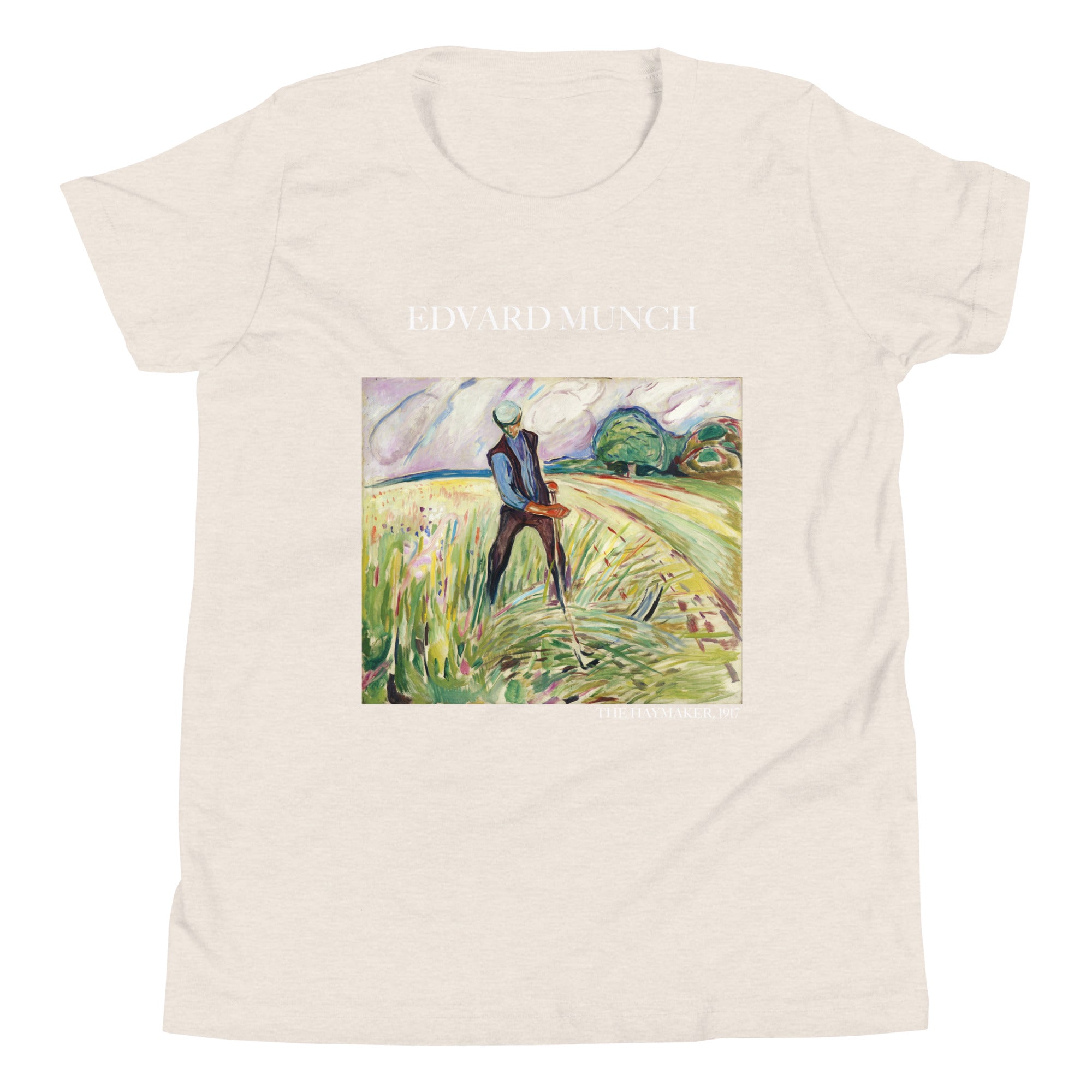 Edvard Munch 'The Haymaker' Famous Painting Short Sleeve T-Shirt | Premium Youth Art Tee
