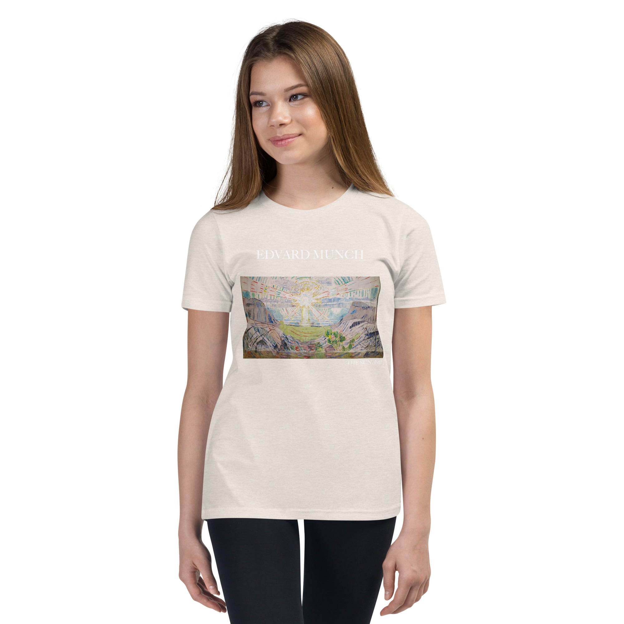 Edvard Munch „Die Sonne“, berühmtes Gemälde, kurzärmeliges T-Shirt | Premium-Kunst-T-Shirt für Jugendliche