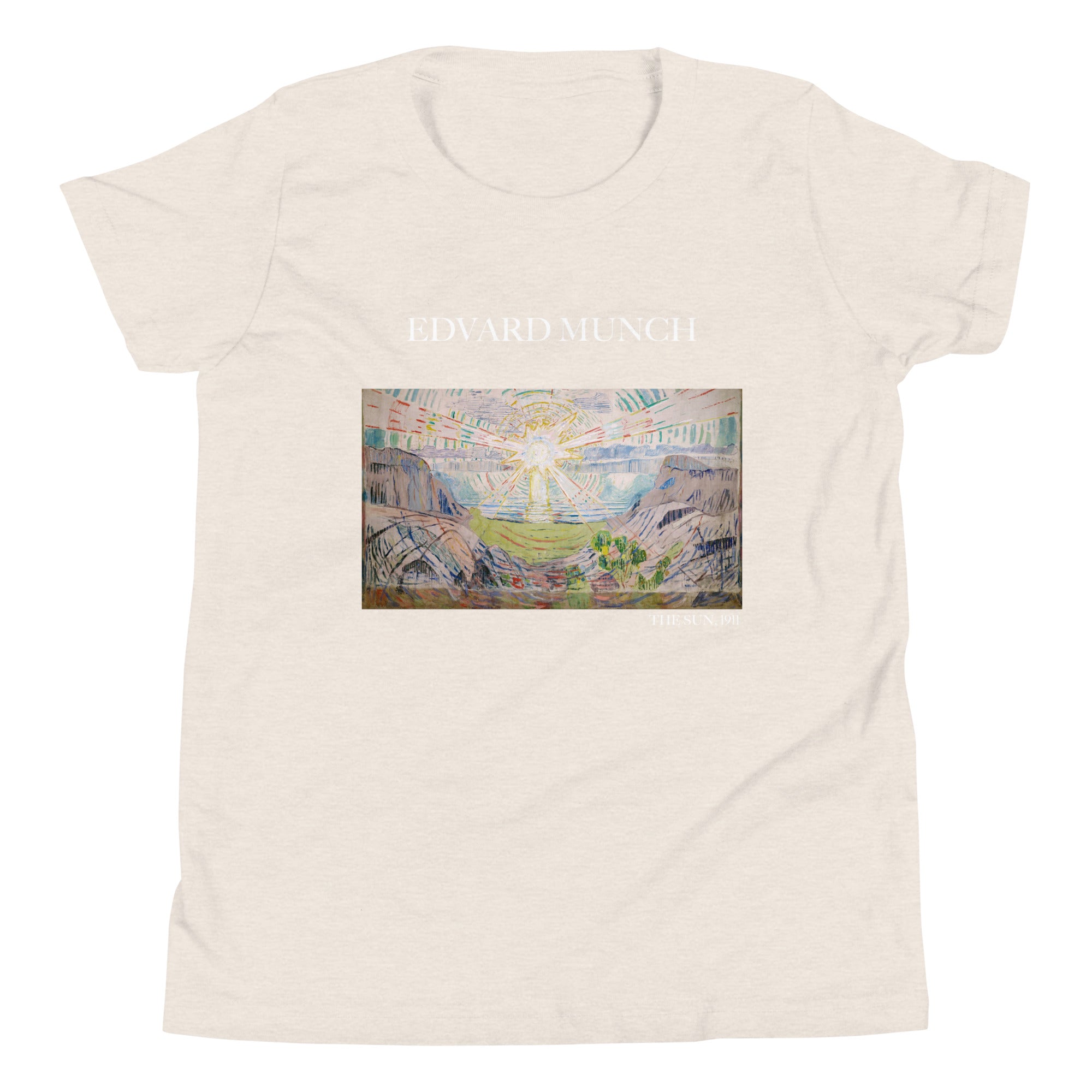 Edvard Munch „Die Sonne“, berühmtes Gemälde, kurzärmeliges T-Shirt | Premium-Kunst-T-Shirt für Jugendliche