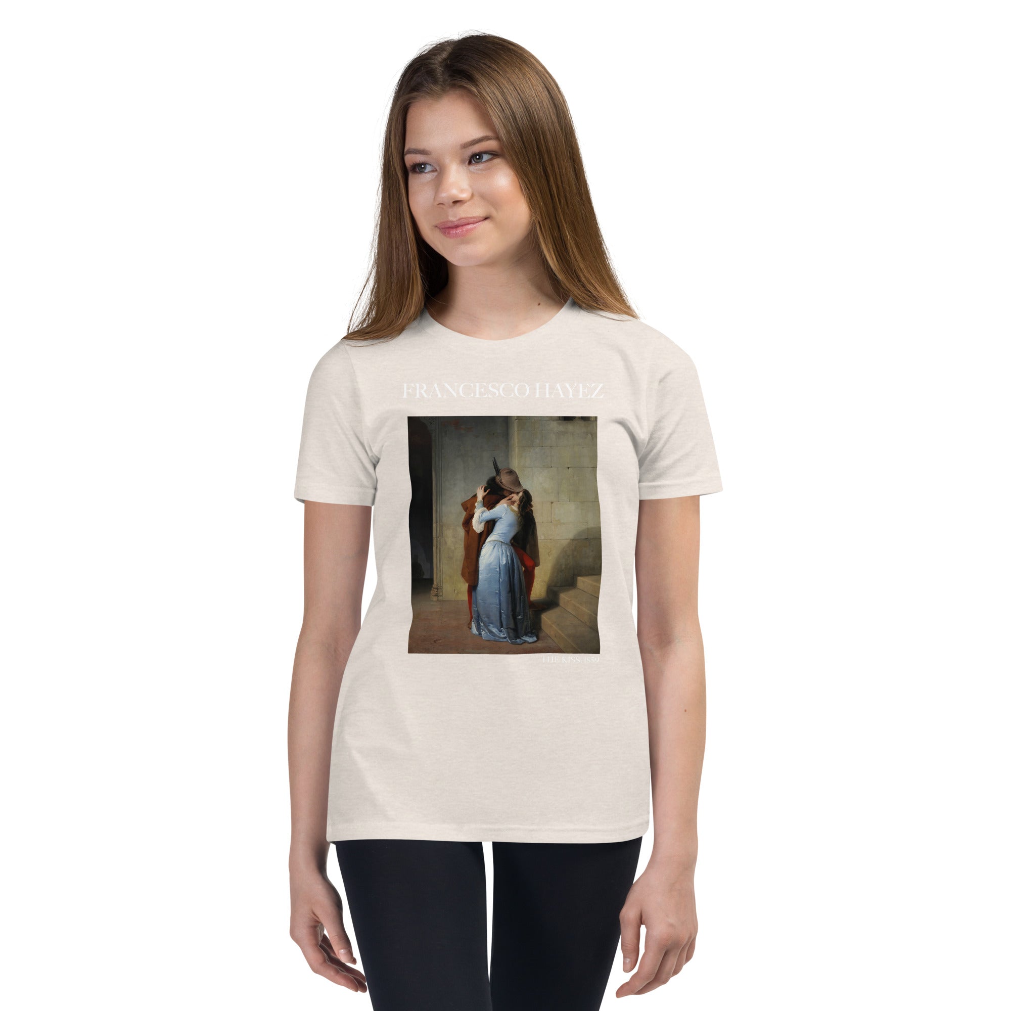 Francesco Hayez 'The Kiss' Famous Painting Short Sleeve T-Shirt | Premium Youth Art Tee