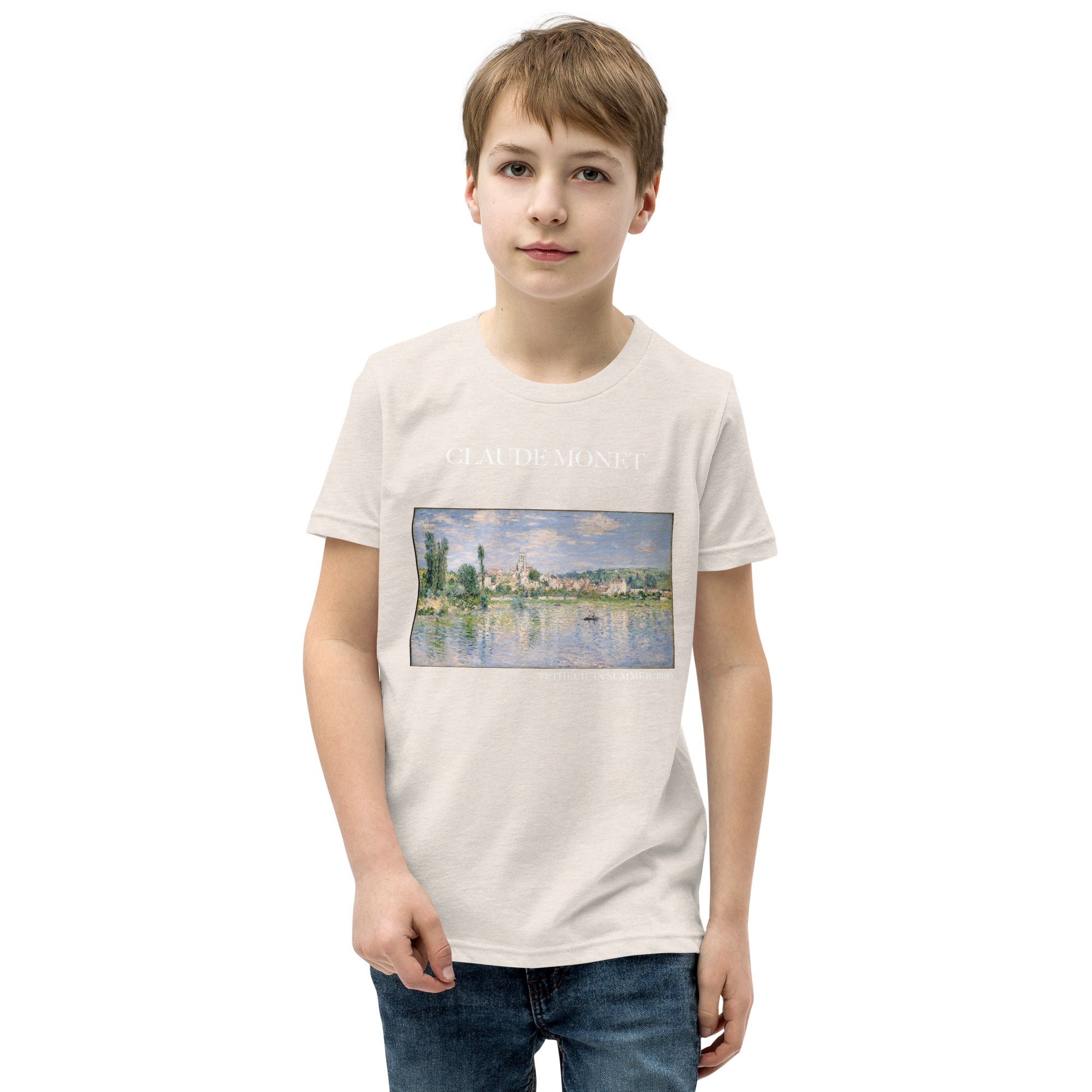 Claude Monet 'Vetheuil in Summer' Famous Painting Short Sleeve T-Shirt | Premium Youth Art Tee