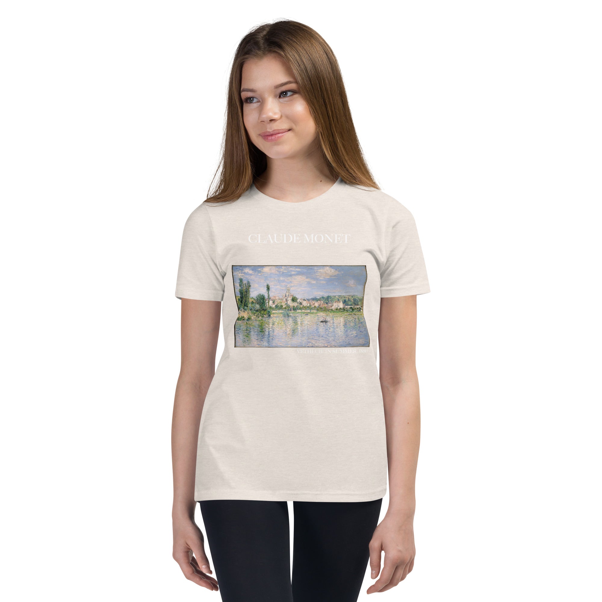 Claude Monet 'Vetheuil in Summer' Famous Painting Short Sleeve T-Shirt | Premium Youth Art Tee