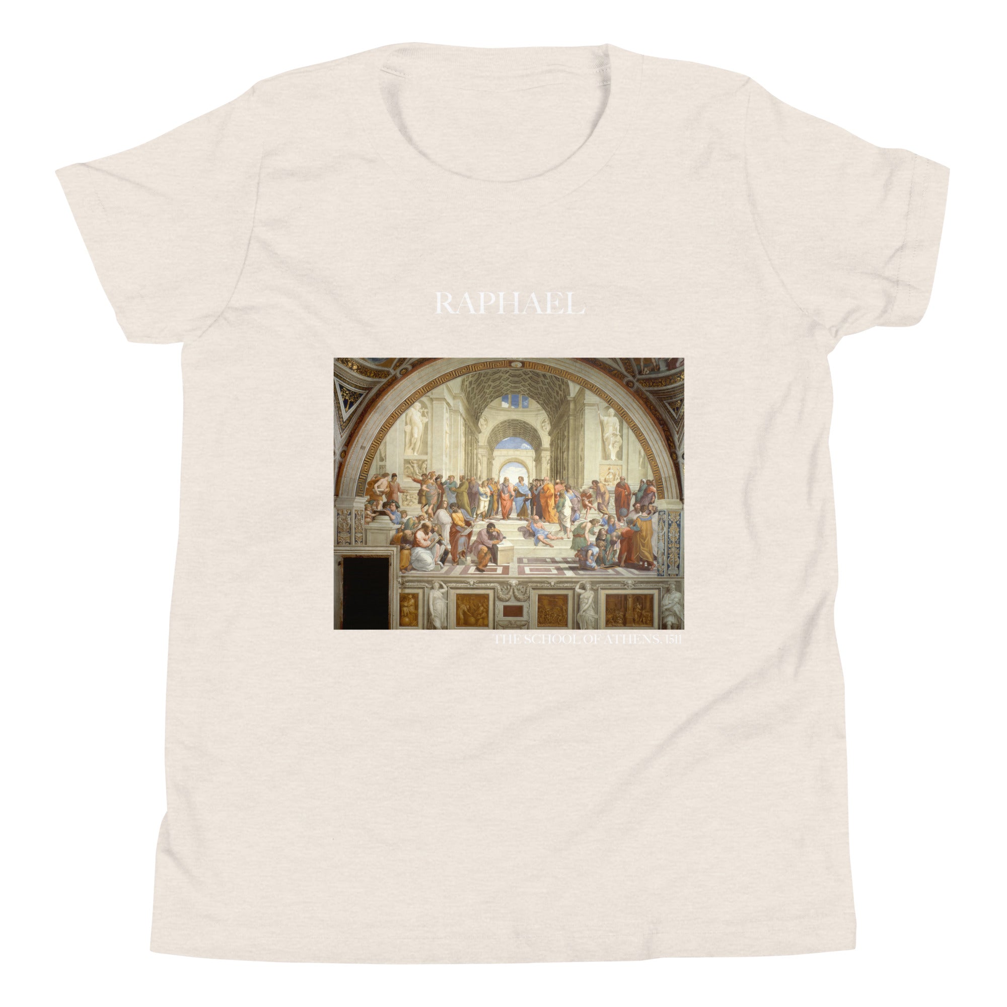 Raphael „Die Schule von Athen“ Berühmtes Gemälde Kurzärmeliges T-Shirt | Premium Jugend Art T-Shirt