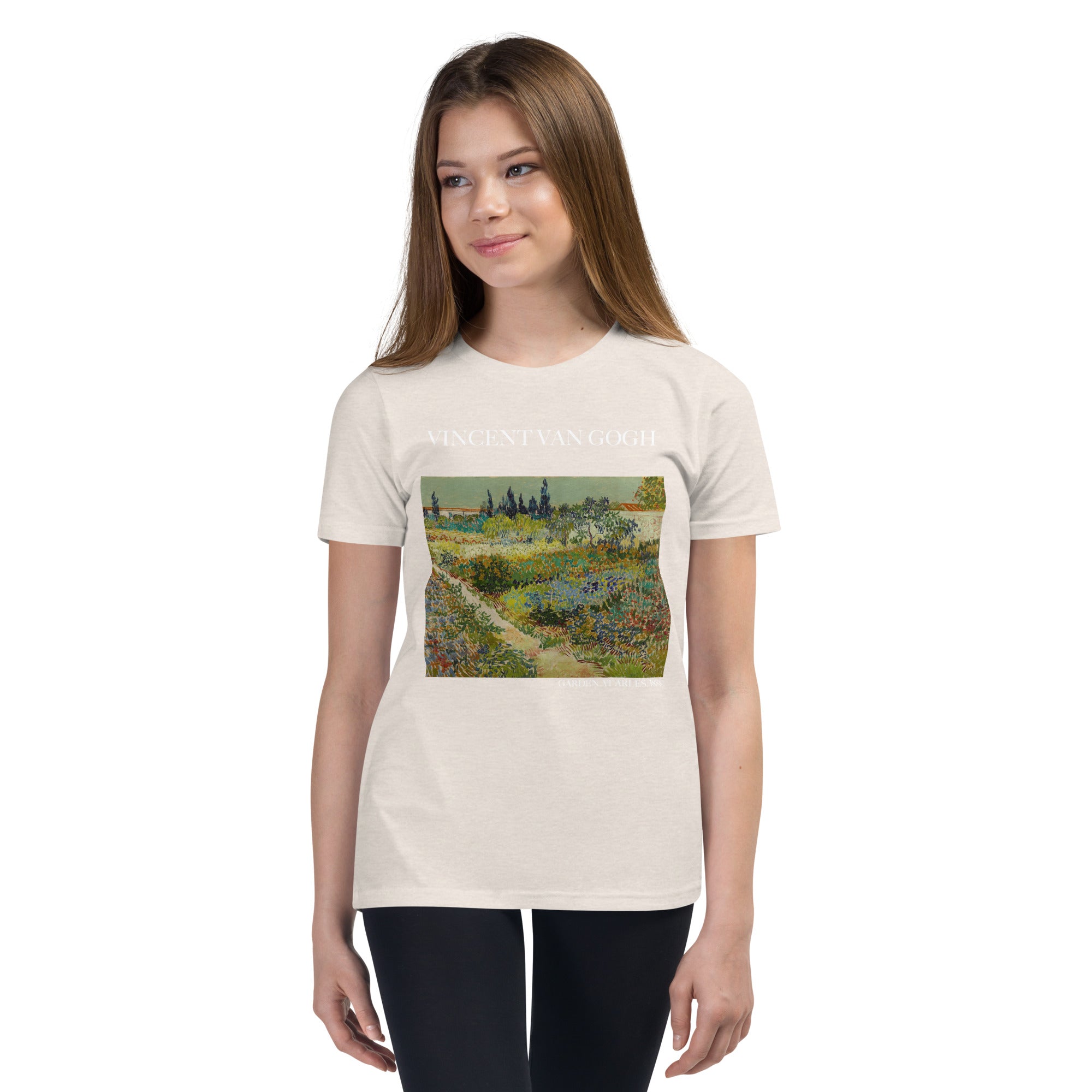 Vincent van Gogh 'Garden at Arles' Famous Painting Short Sleeve T-Shirt | Premium Youth Art Tee