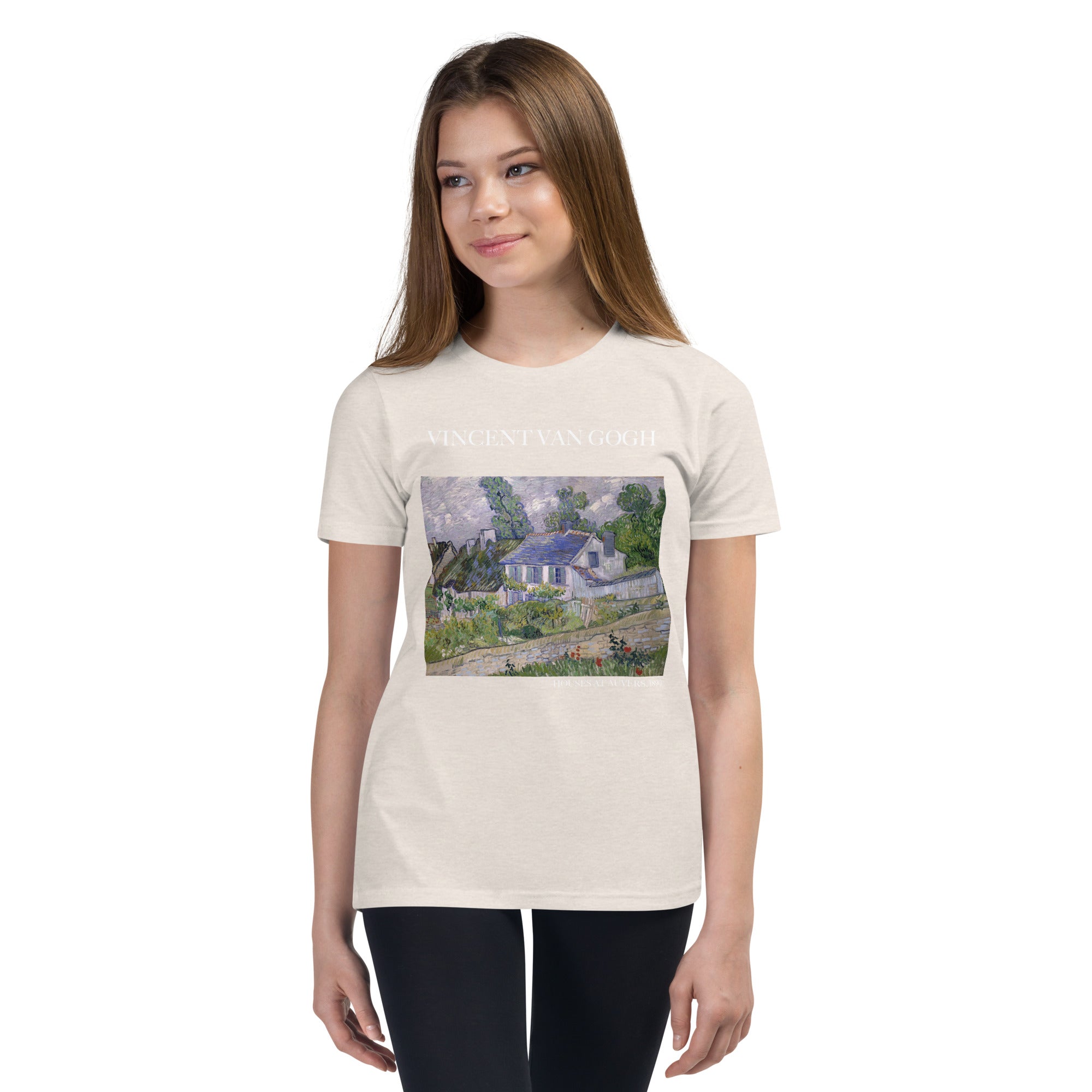 Vincent van Gogh 'Houses at Auvers' Famous Painting Short Sleeve T-Shirt | Premium Youth Art Tee