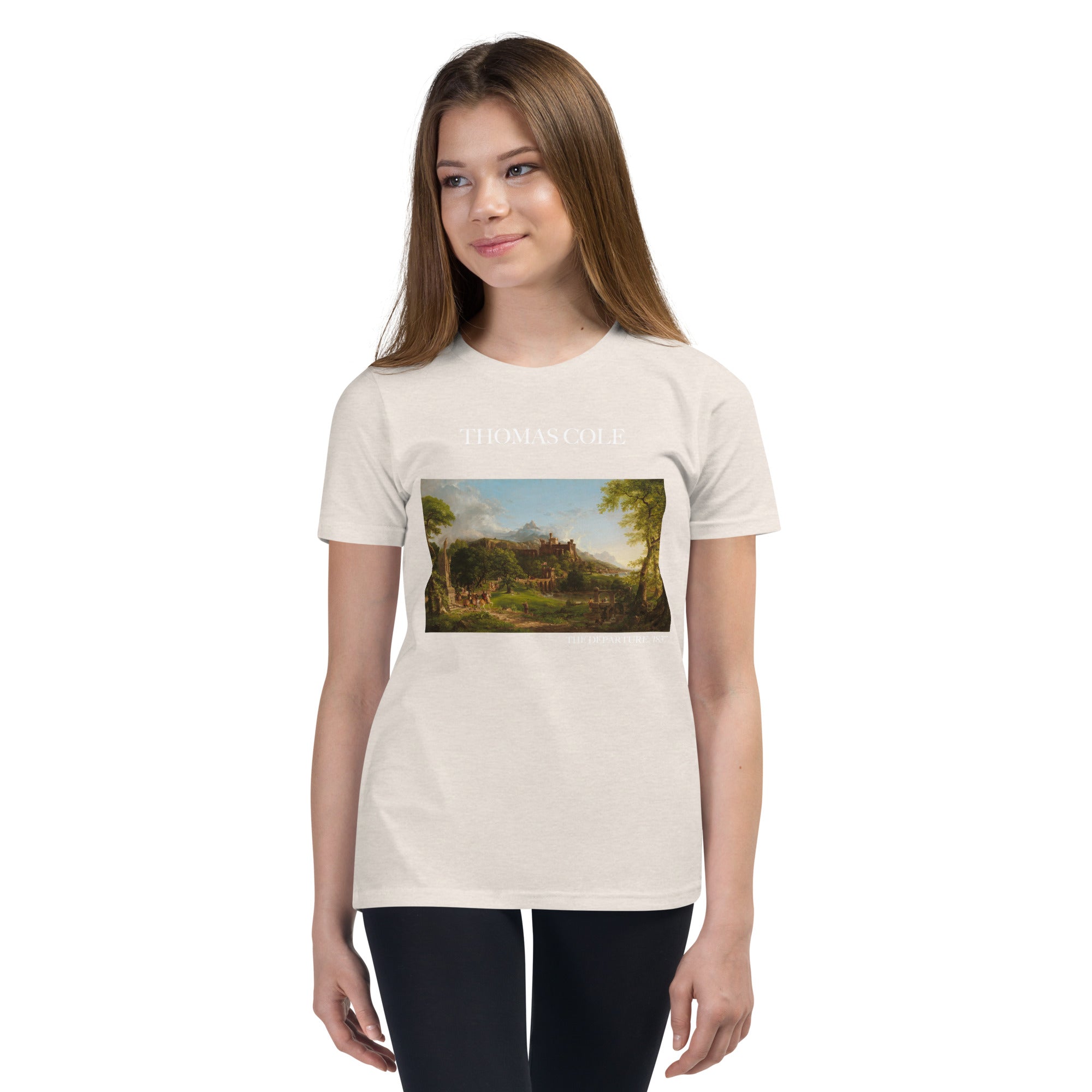 Thomas Cole 'The Departure' Famous Painting Short Sleeve T-Shirt | Premium Youth Art Tee