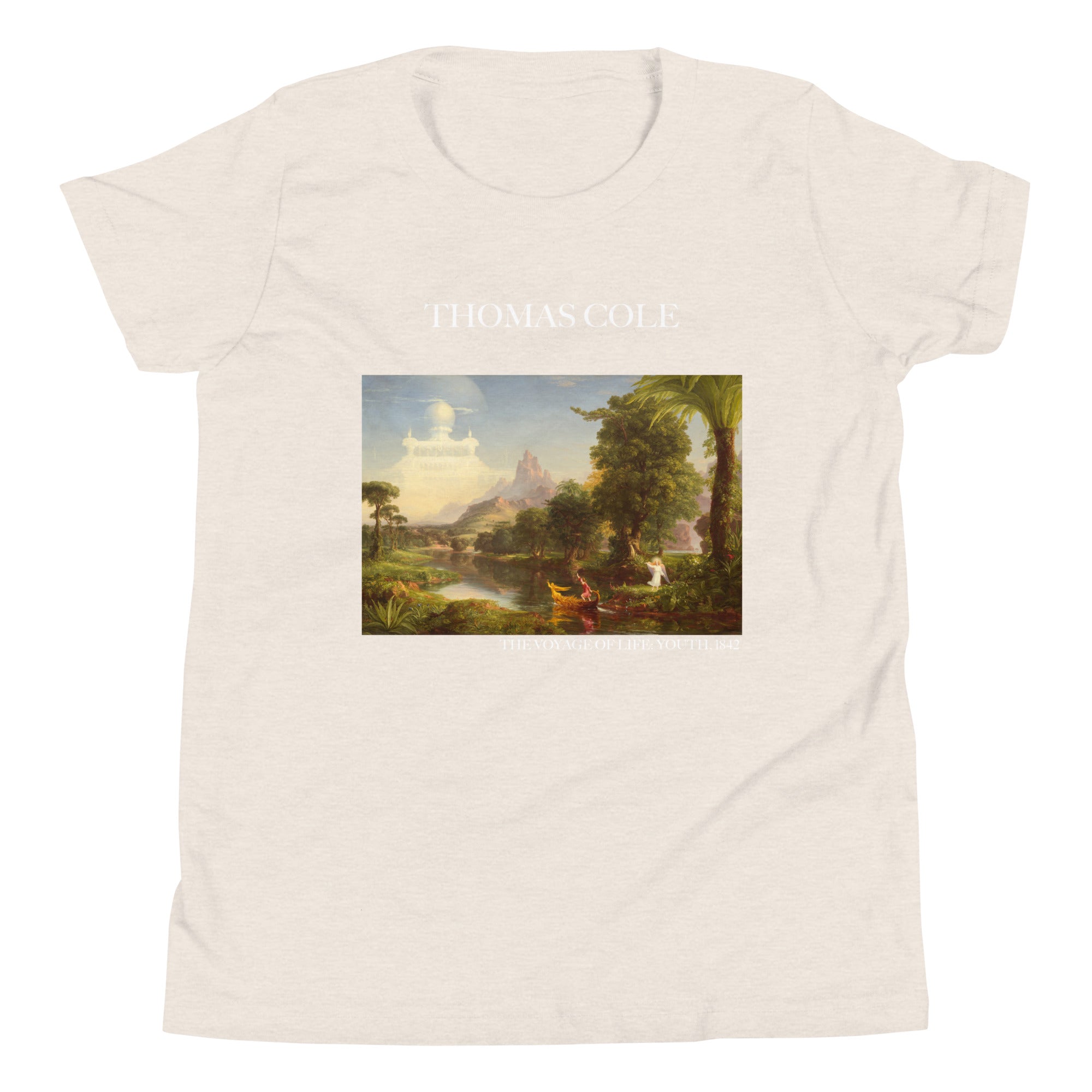 Thomas Cole „Die Reise des Lebens: Jugend“ Berühmtes Gemälde Kurzärmeliges T-Shirt | Premium Jugend-Kunst-T-Shirt