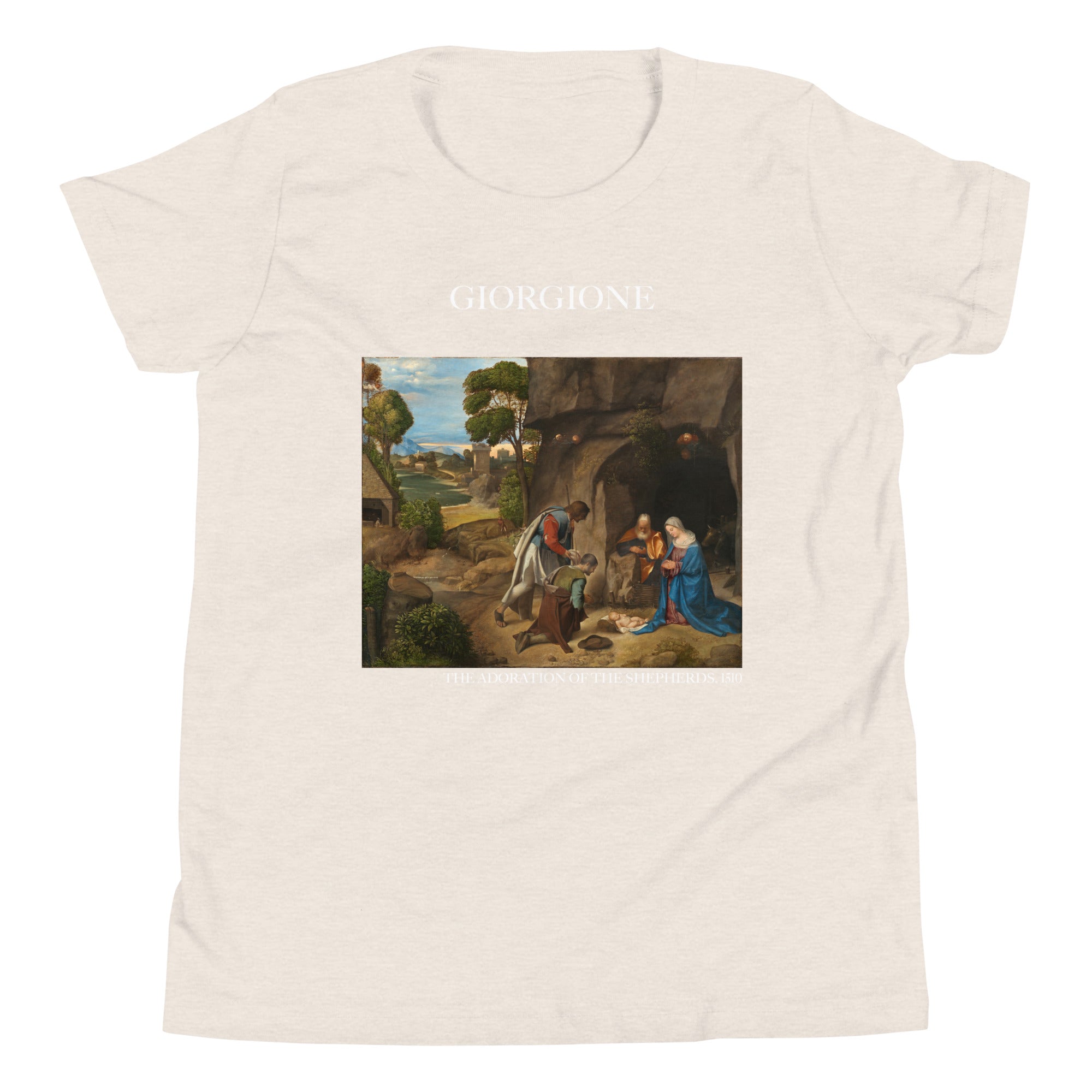 Giorgione 'The Adoration of the Shepherds' Famous Painting Short Sleeve T-Shirt | Premium Youth Art Tee