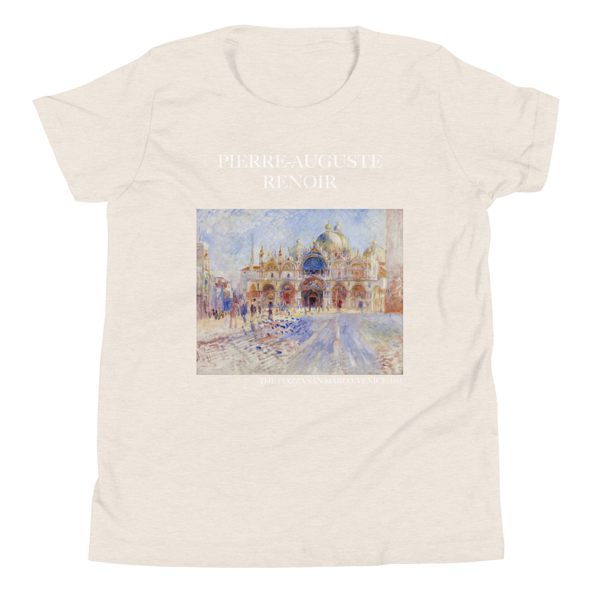 Pierre-Auguste Renoir - Kurzärmeliges T-Shirt mit berühmtem Gemälde „Der Markusplatz in Venedig“ | Premium-Kunst-T-Shirt für Jugendliche