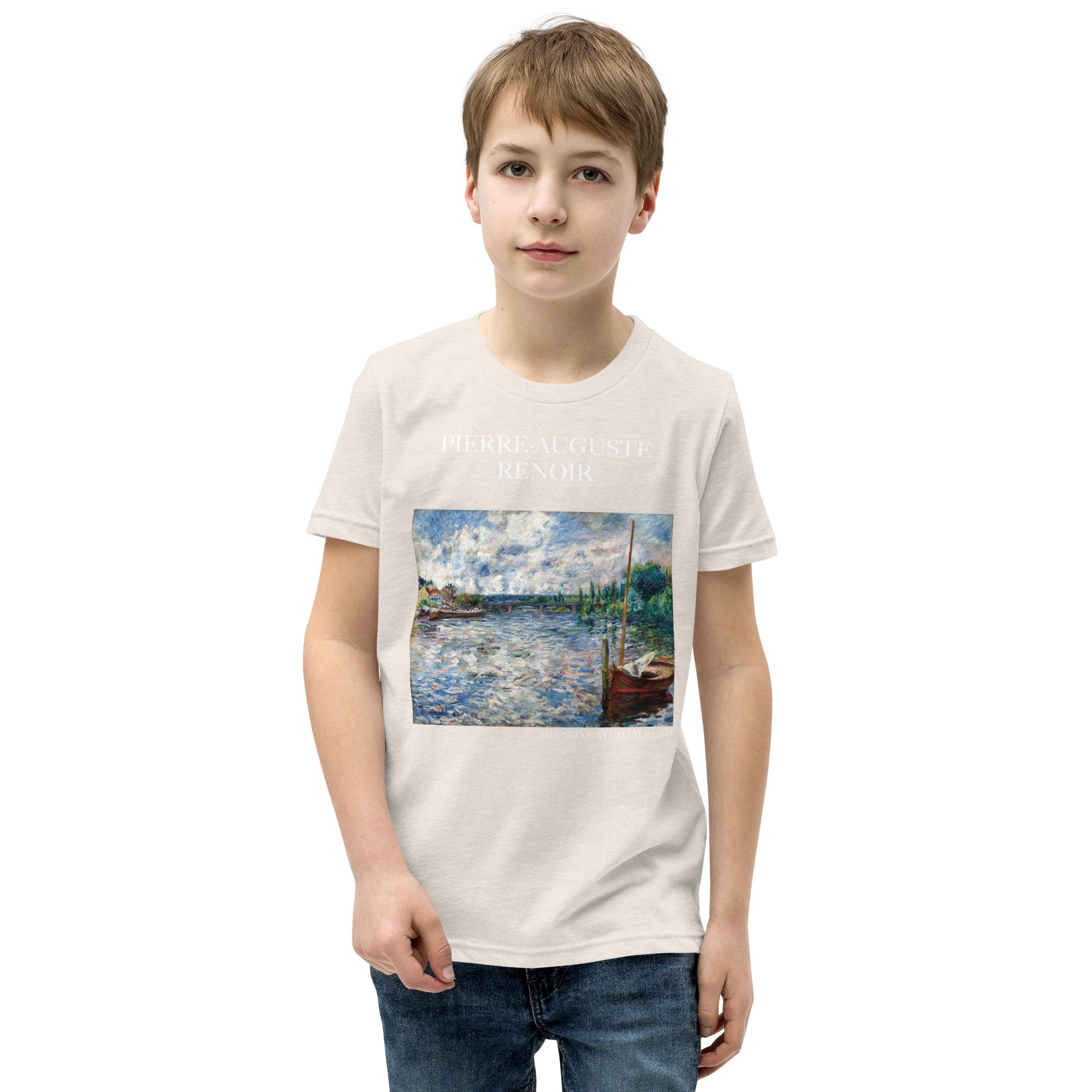 Pierre-Auguste Renoir 'The Seine at Chatou' Famous Painting Short Sleeve T-Shirt | Premium Youth Art Tee