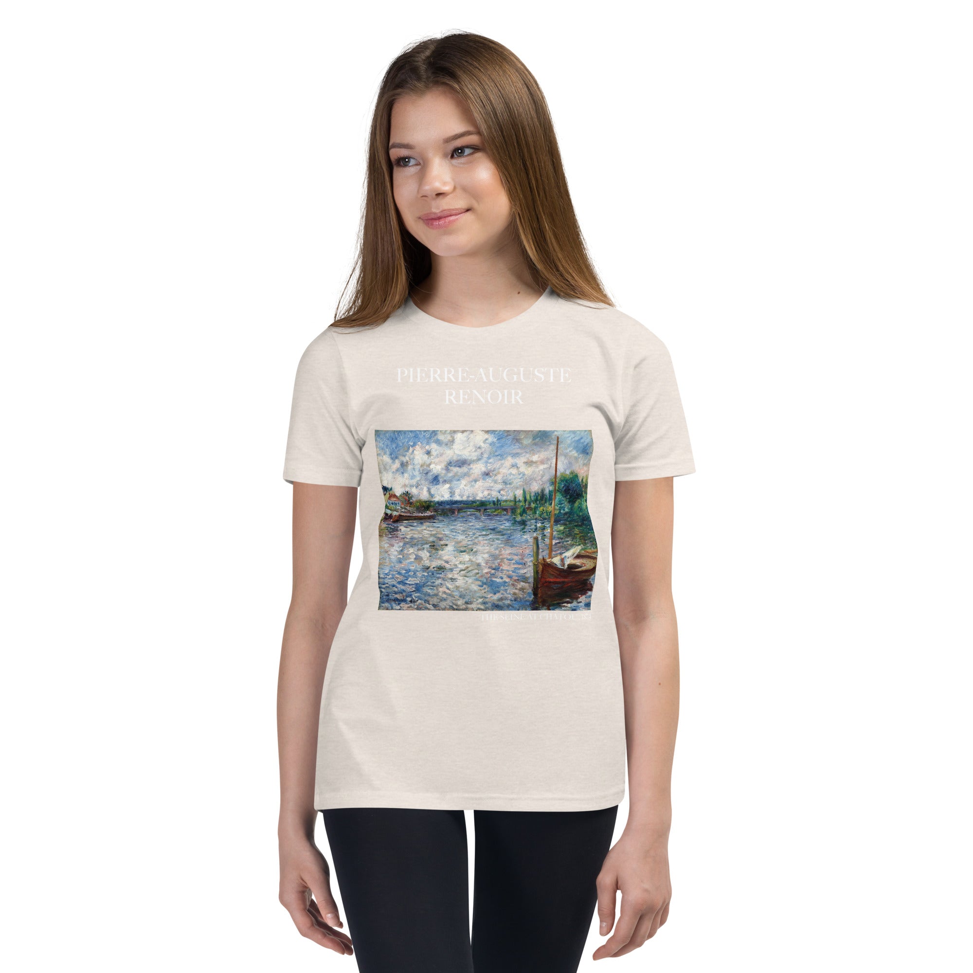 Pierre-Auguste Renoir 'The Seine at Chatou' Famous Painting Short Sleeve T-Shirt | Premium Youth Art Tee