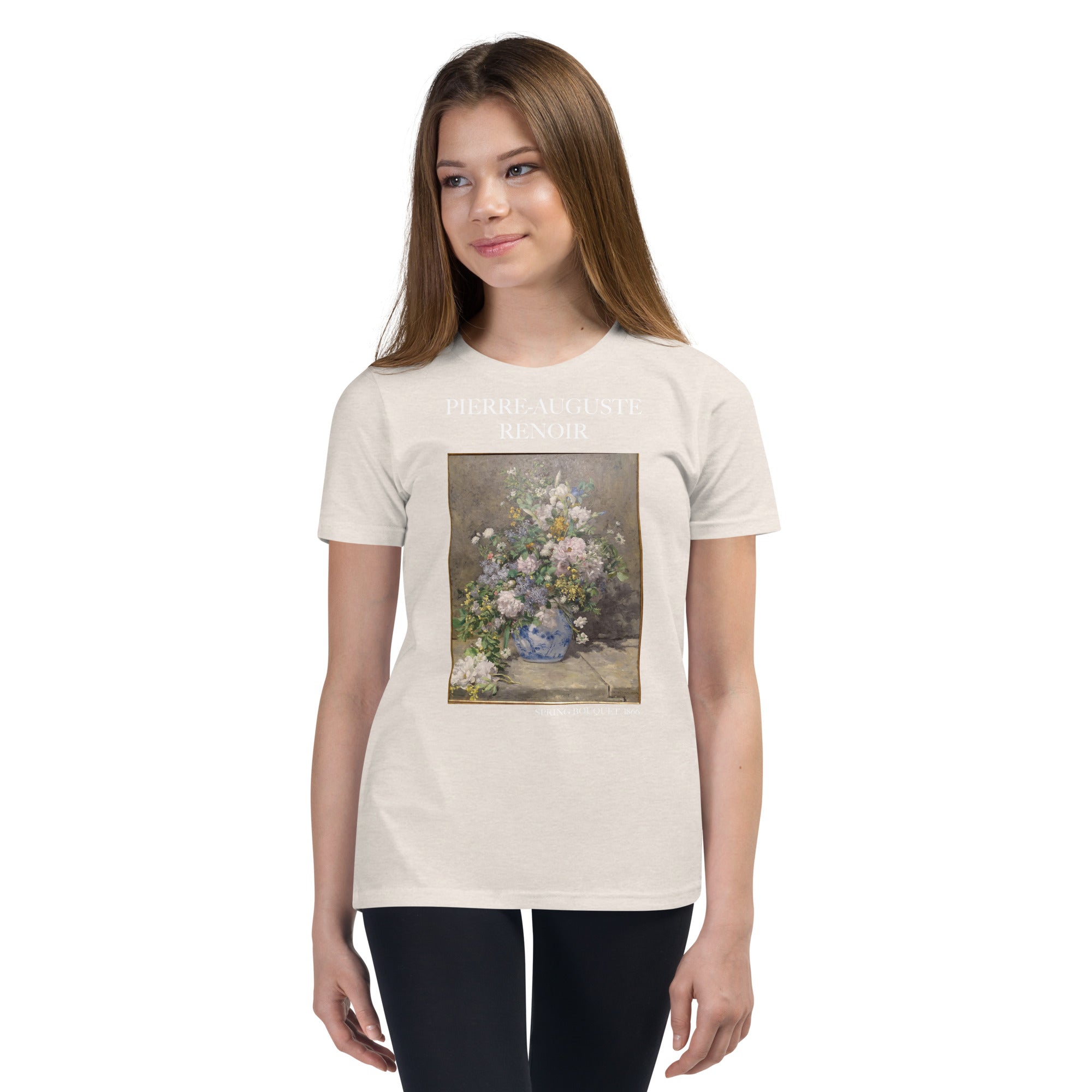 Pierre-Auguste Renoir 'Spring Bouquet' Famous Painting Short Sleeve T-Shirt | Premium Youth Art Tee