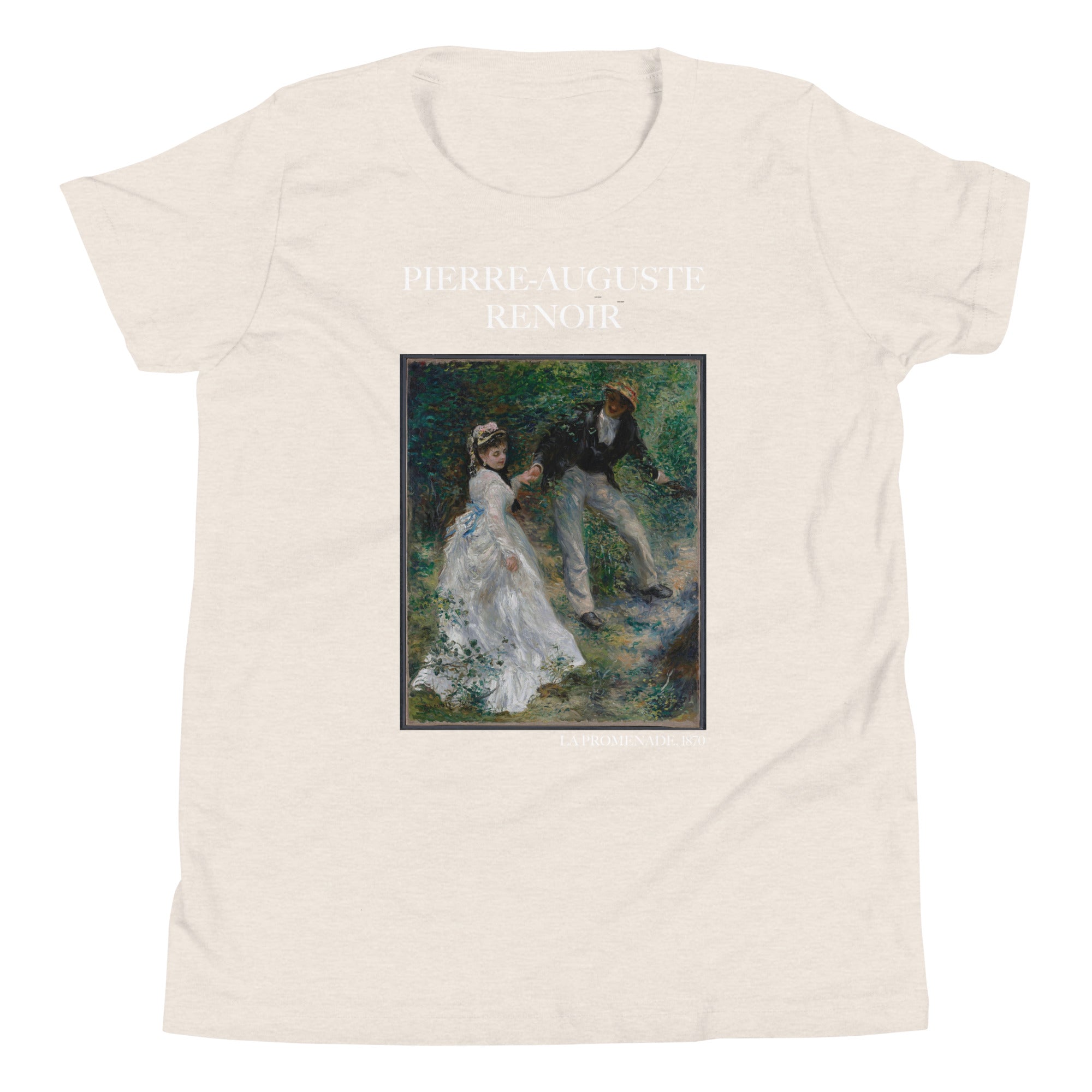 Pierre-Auguste Renoir 'La Promenade' Berühmtes Gemälde Kurzärmeliges T-Shirt | Premium Jugend Kunst T-Shirt