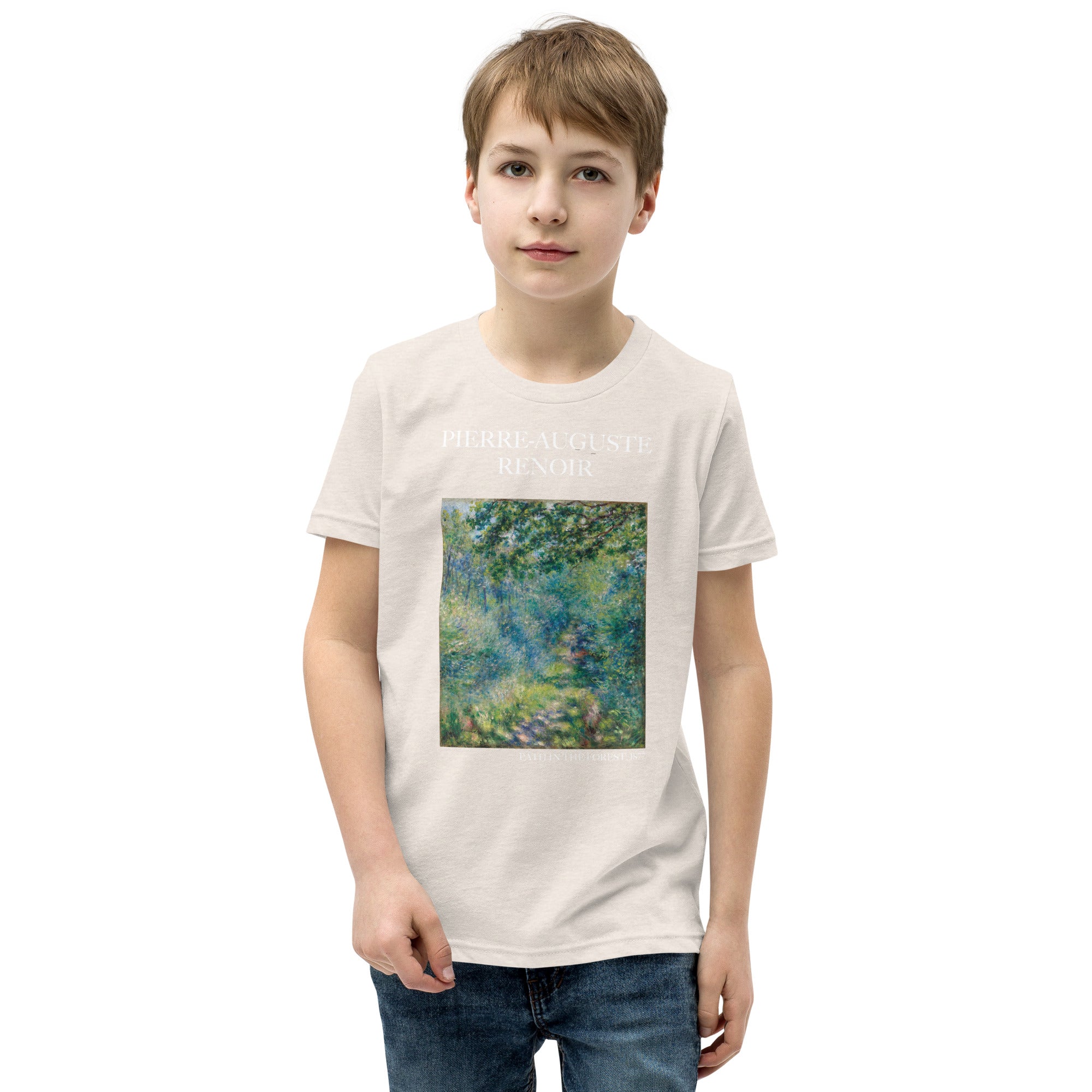 Pierre-Auguste Renoir - Kurzärmeliges T-Shirt „Weg im Wald“ – berühmtes Gemälde – Premium-Kunst-T-Shirt für Jugendliche