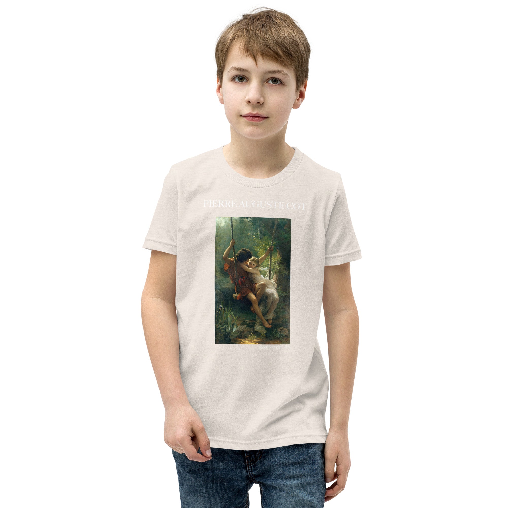 Pierre Auguste Cot 'Springtime' Famous Painting Short Sleeve T-Shirt | Premium Youth Art Tee