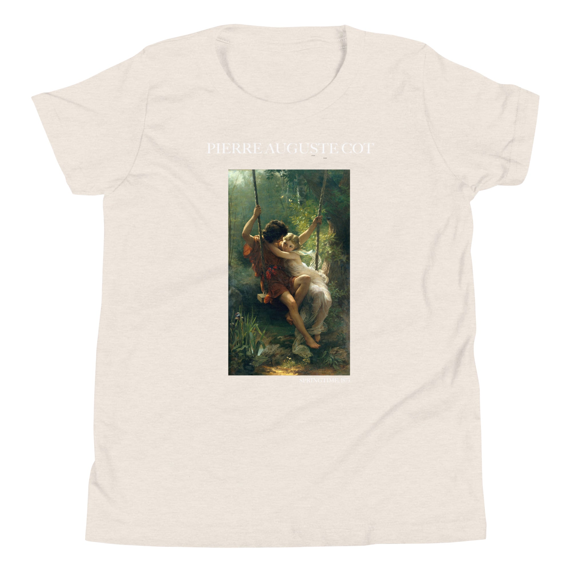 Pierre Auguste Cot 'Springtime' Famous Painting Short Sleeve T-Shirt | Premium Youth Art Tee