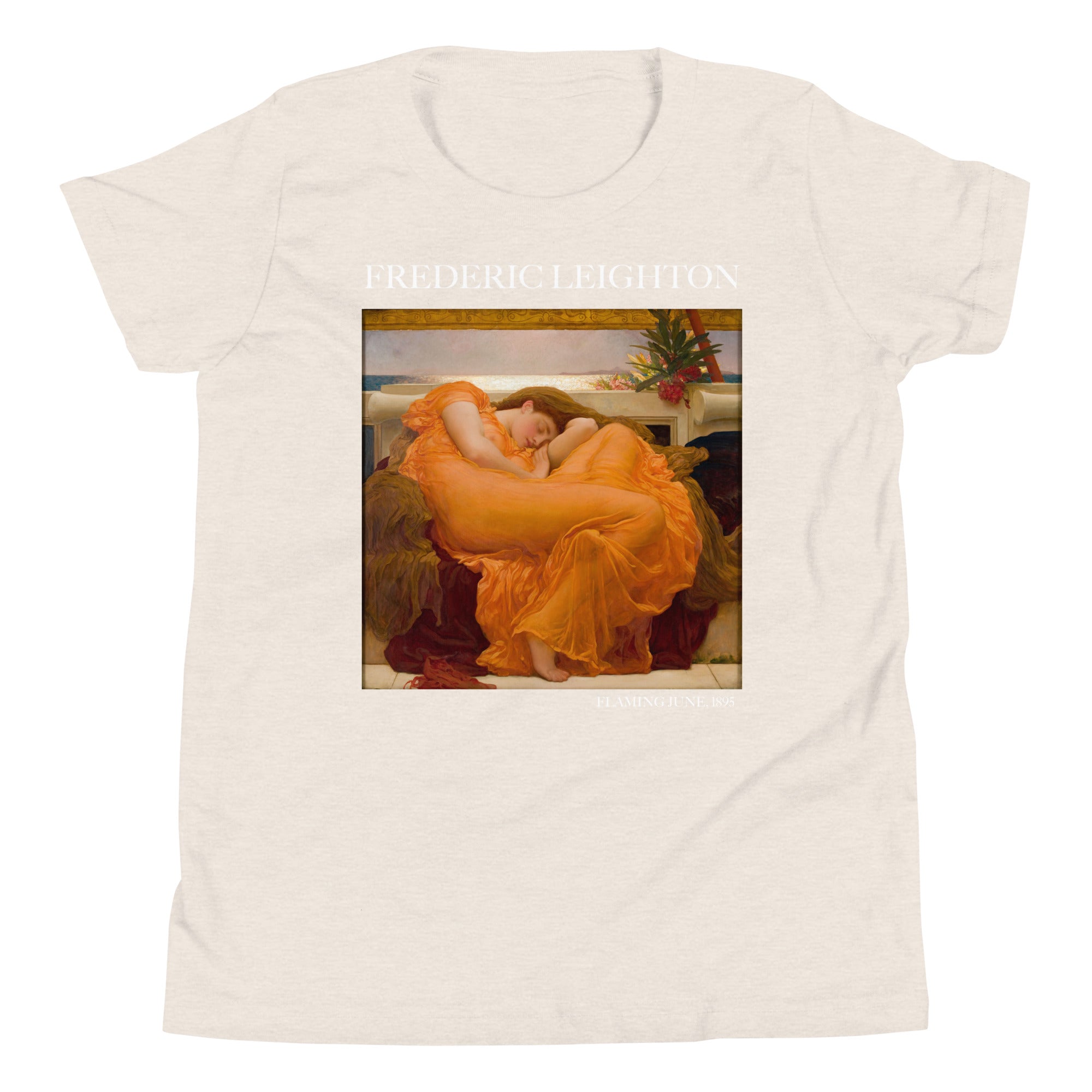Frederic Leighton 'Flaming June' Famous Painting Short Sleeve T-Shirt | Premium Youth Art Tee