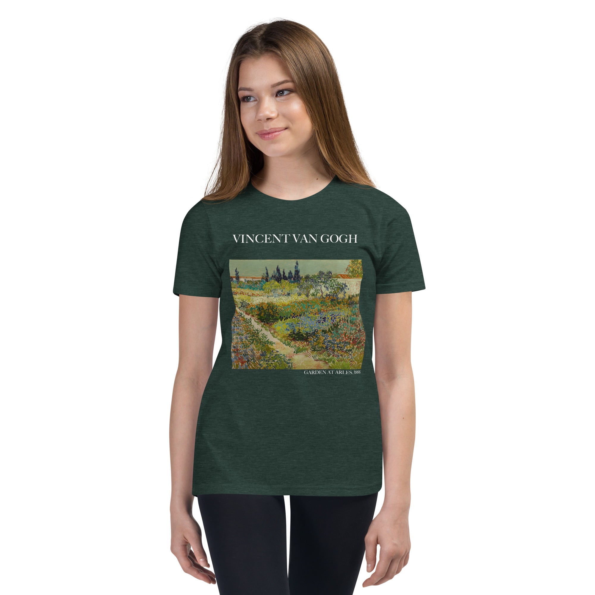 Vincent van Gogh 'Garden at Arles' Famous Painting Short Sleeve T-Shirt | Premium Youth Art Tee