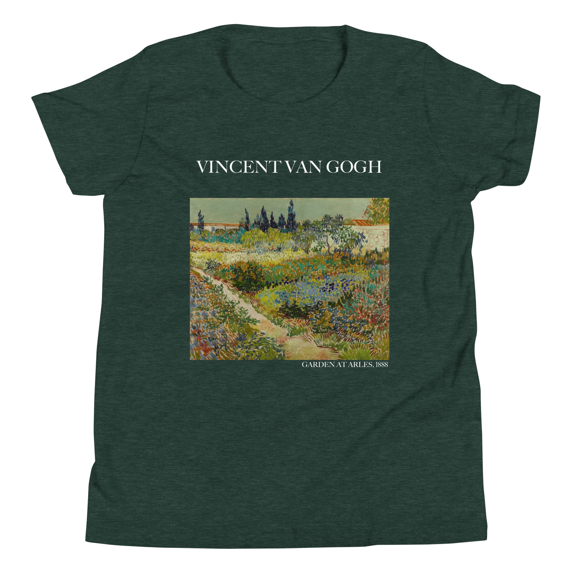 Vincent van Gogh 'Garden at Arles' Famous Painting Short Sleeve T-Shirt | Premium Youth Art Tee