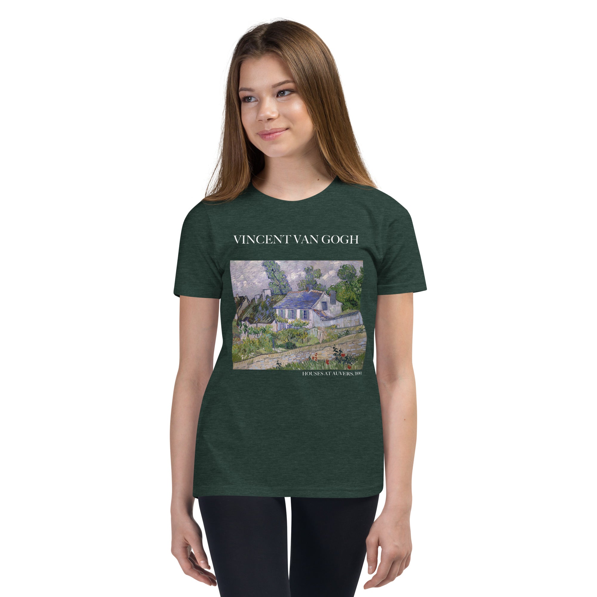 Vincent van Gogh 'Houses at Auvers' Famous Painting Short Sleeve T-Shirt | Premium Youth Art Tee