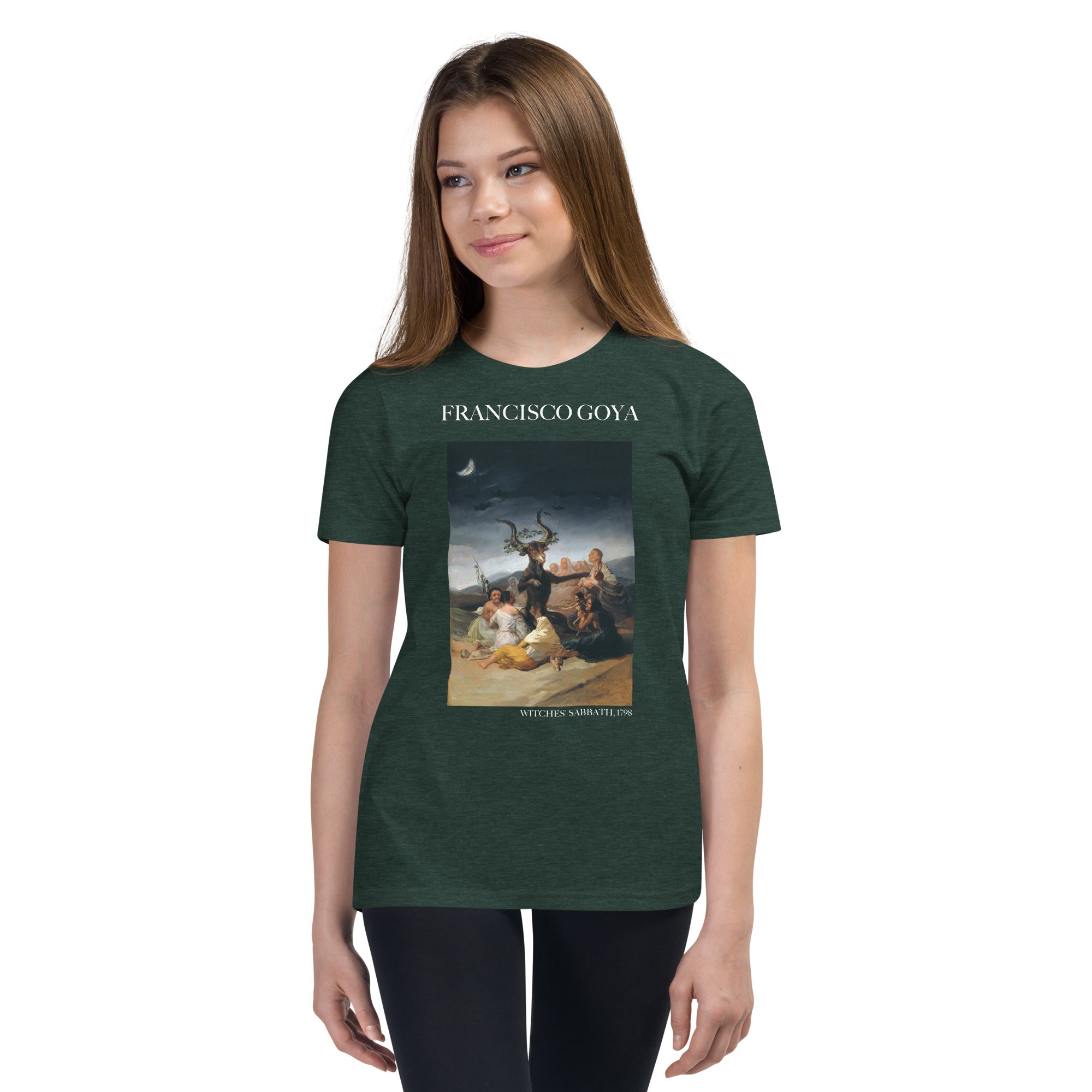 Francisco Goya 'Hexensabbat' Berühmtes Gemälde Kurzärmeliges T-Shirt | Premium Jugend Kunst T-Shirt