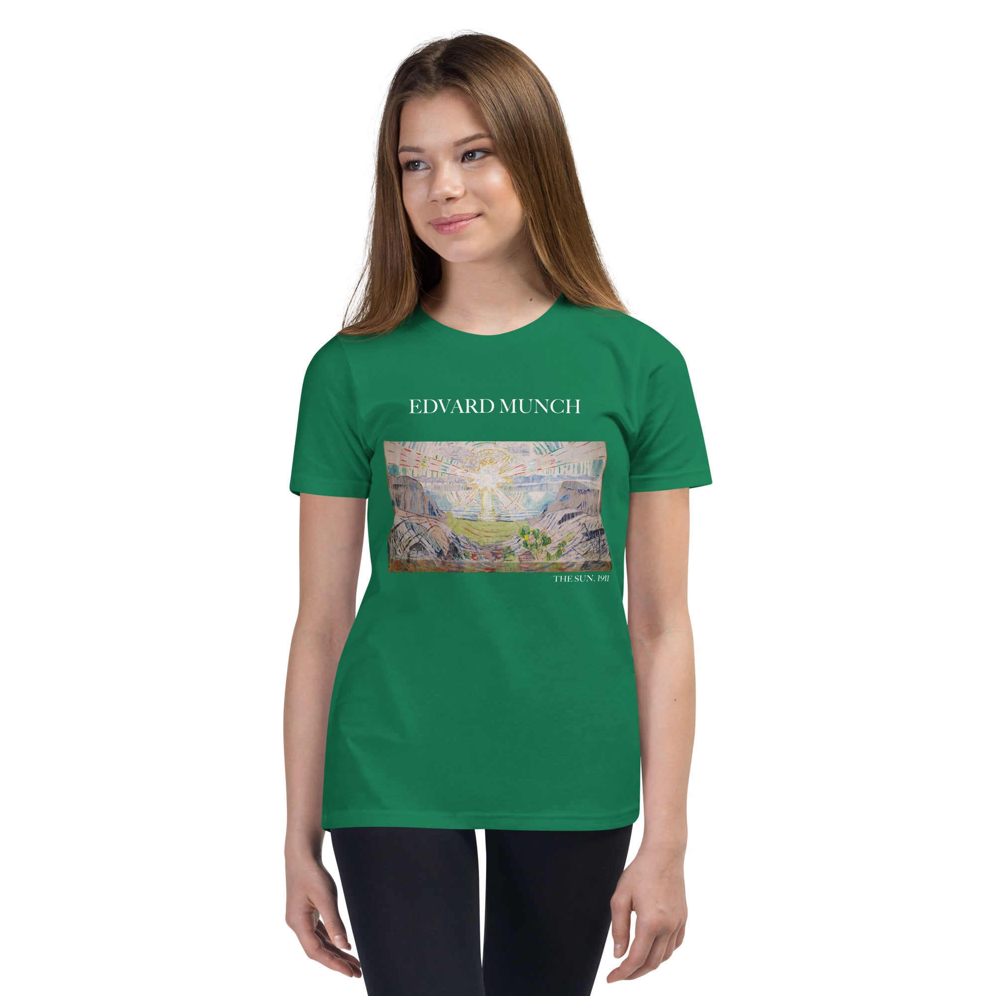 Edvard Munch „Die Sonne“, berühmtes Gemälde, kurzärmeliges T-Shirt | Premium-Kunst-T-Shirt für Jugendliche