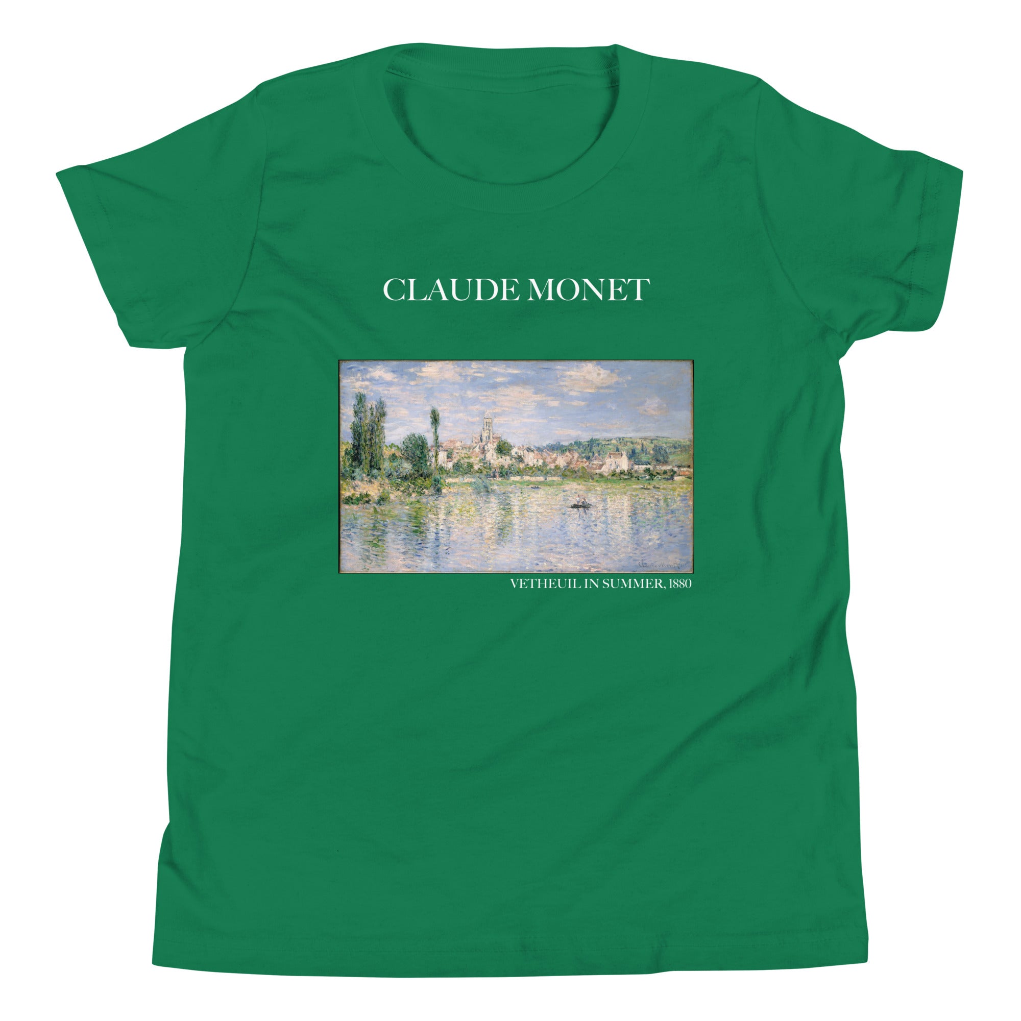 Claude Monet 'Vetheuil in Summer' Famous Painting Short Sleeve T-Shirt | Premium Youth Art Tee