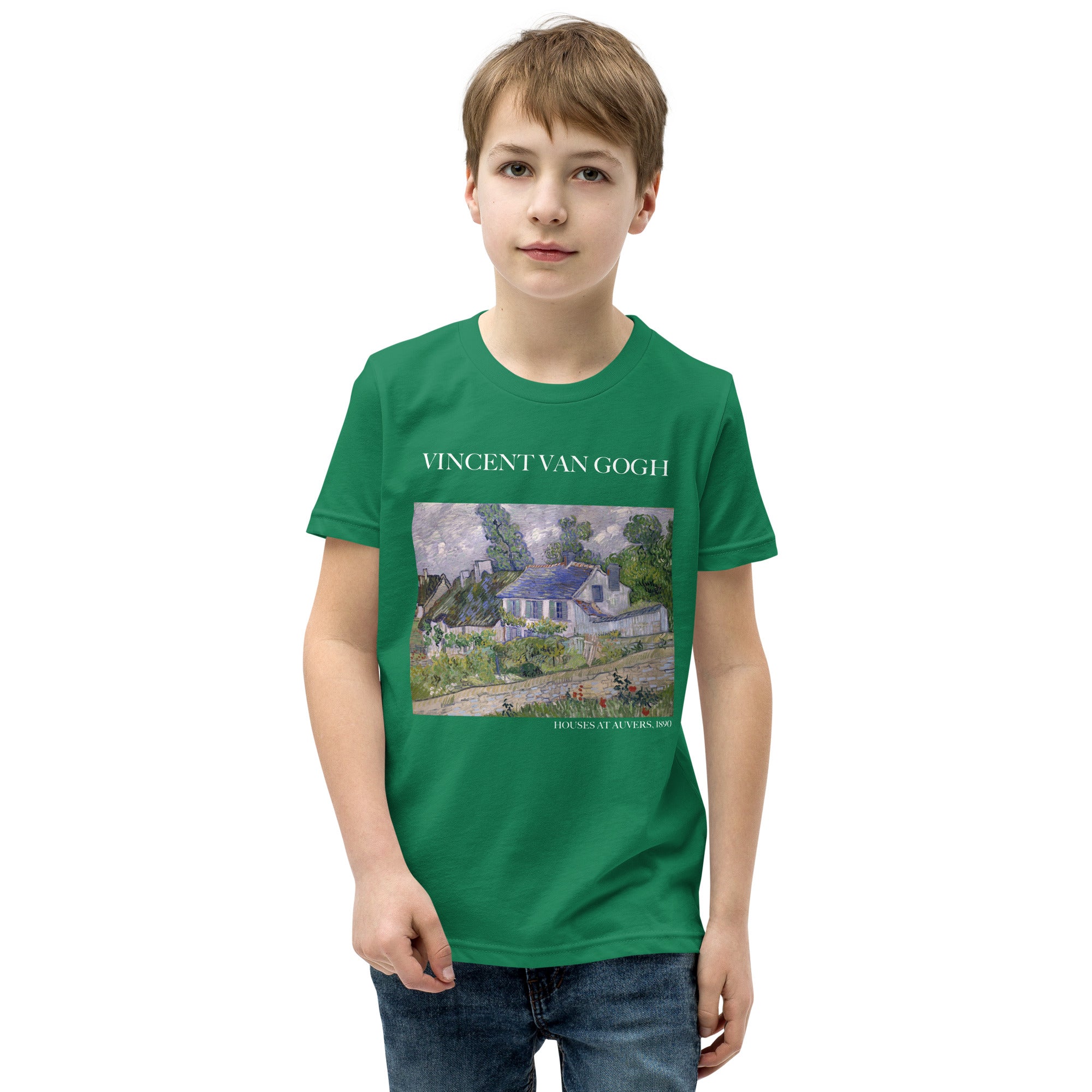 Vincent van Gogh 'Houses at Auvers' Famous Painting Short Sleeve T-Shirt | Premium Youth Art Tee