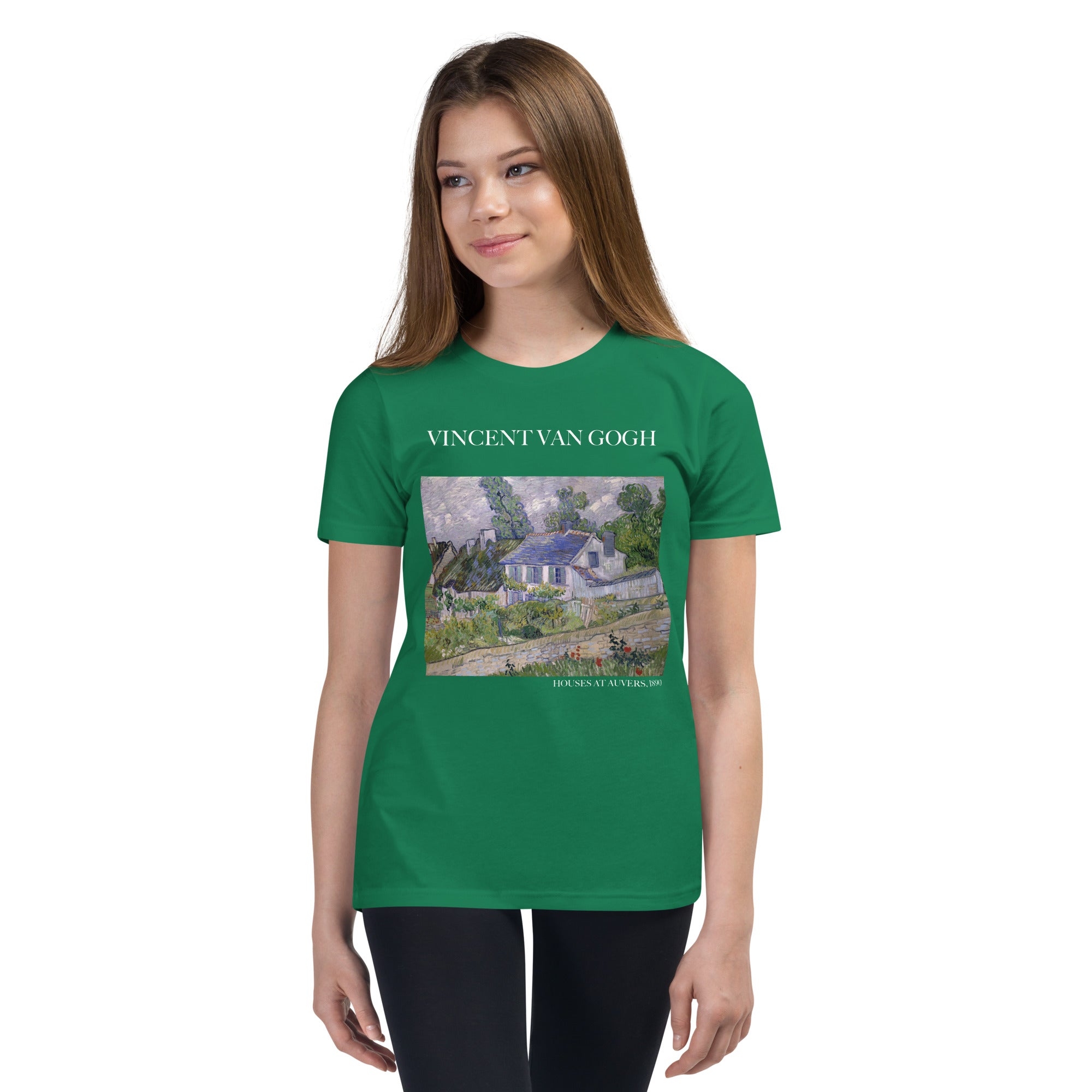 Vincent van Gogh 'Houses at Auvers' Famous Painting Short Sleeve T-Shirt | Premium Youth Art Tee