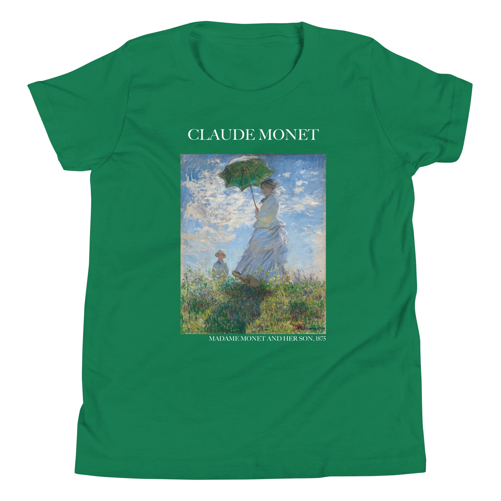 Claude Monet 'Madame Monet and Her Son' Famous Painting Short Sleeve T-Shirt | Premium Youth Art Tee