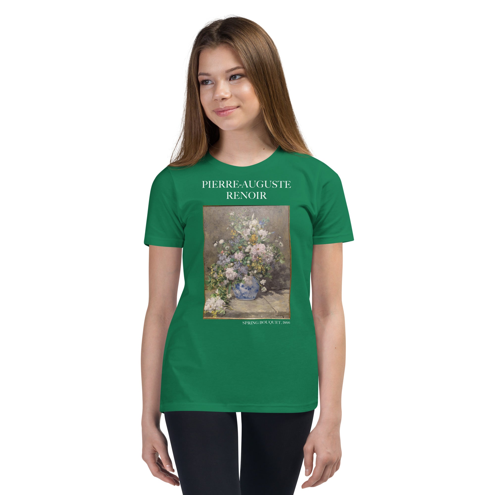 Pierre-Auguste Renoir 'Spring Bouquet' Famous Painting Short Sleeve T-Shirt | Premium Youth Art Tee